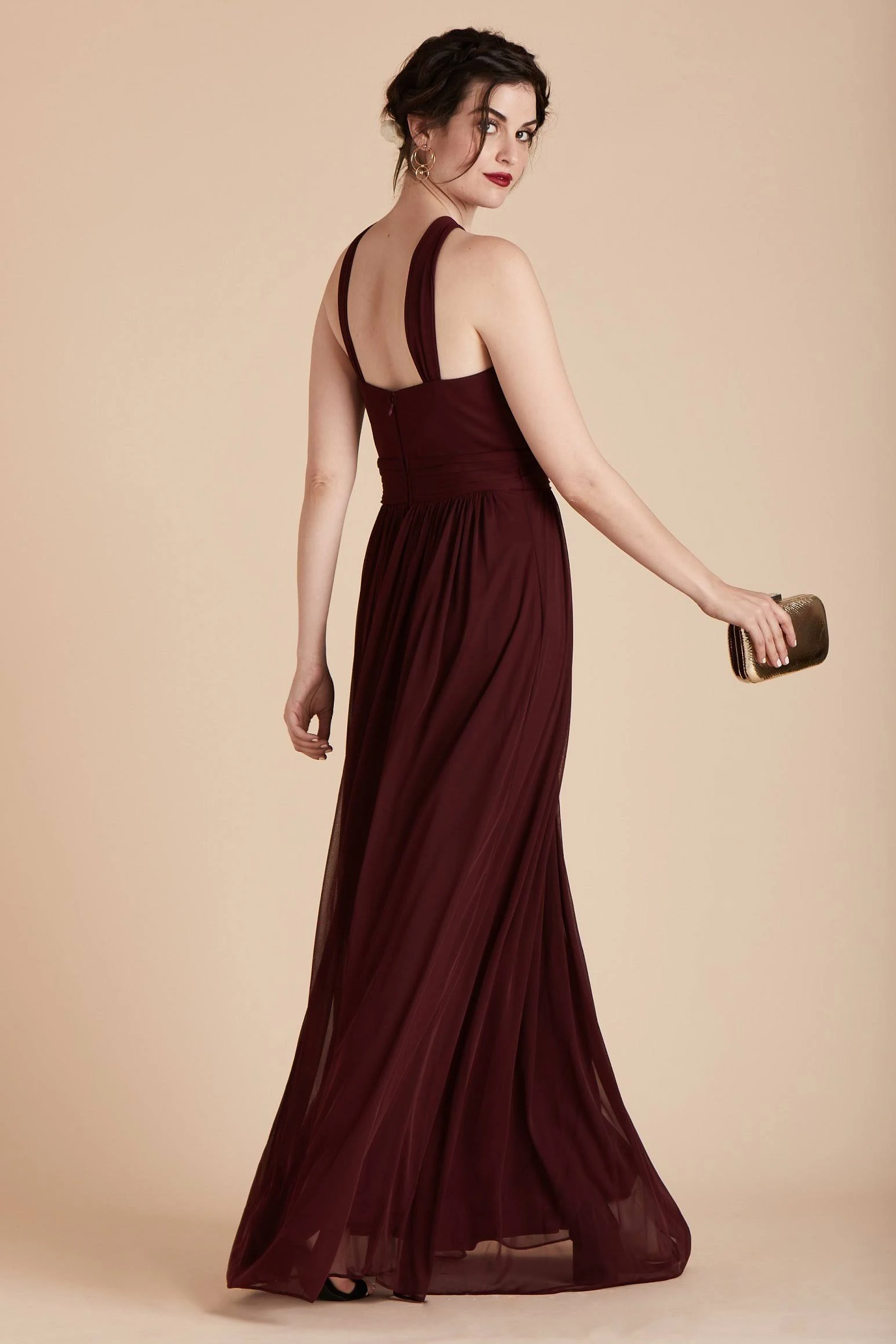 Birdy Grey Kiko Bridesmaid Dress in Cabernet M / Cabernet