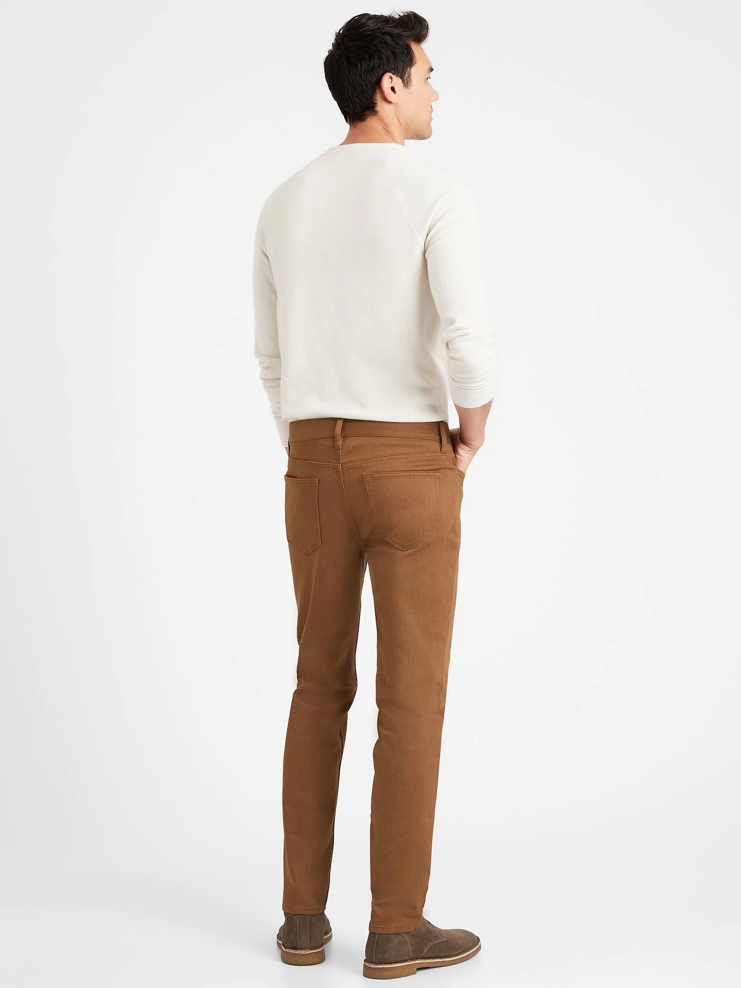 Banana Republic Men's Athletic Tapered Heathered Traveler Pant Camel Size 36W 30L