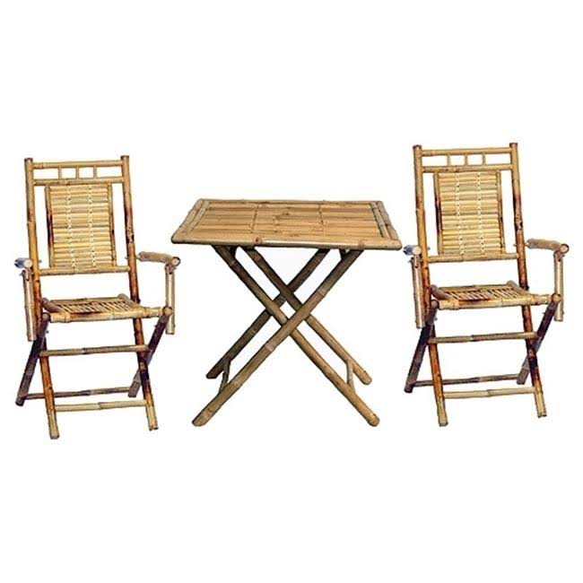 Bamboo54 5453 Bamboo Square 3 Piece Bistro Set