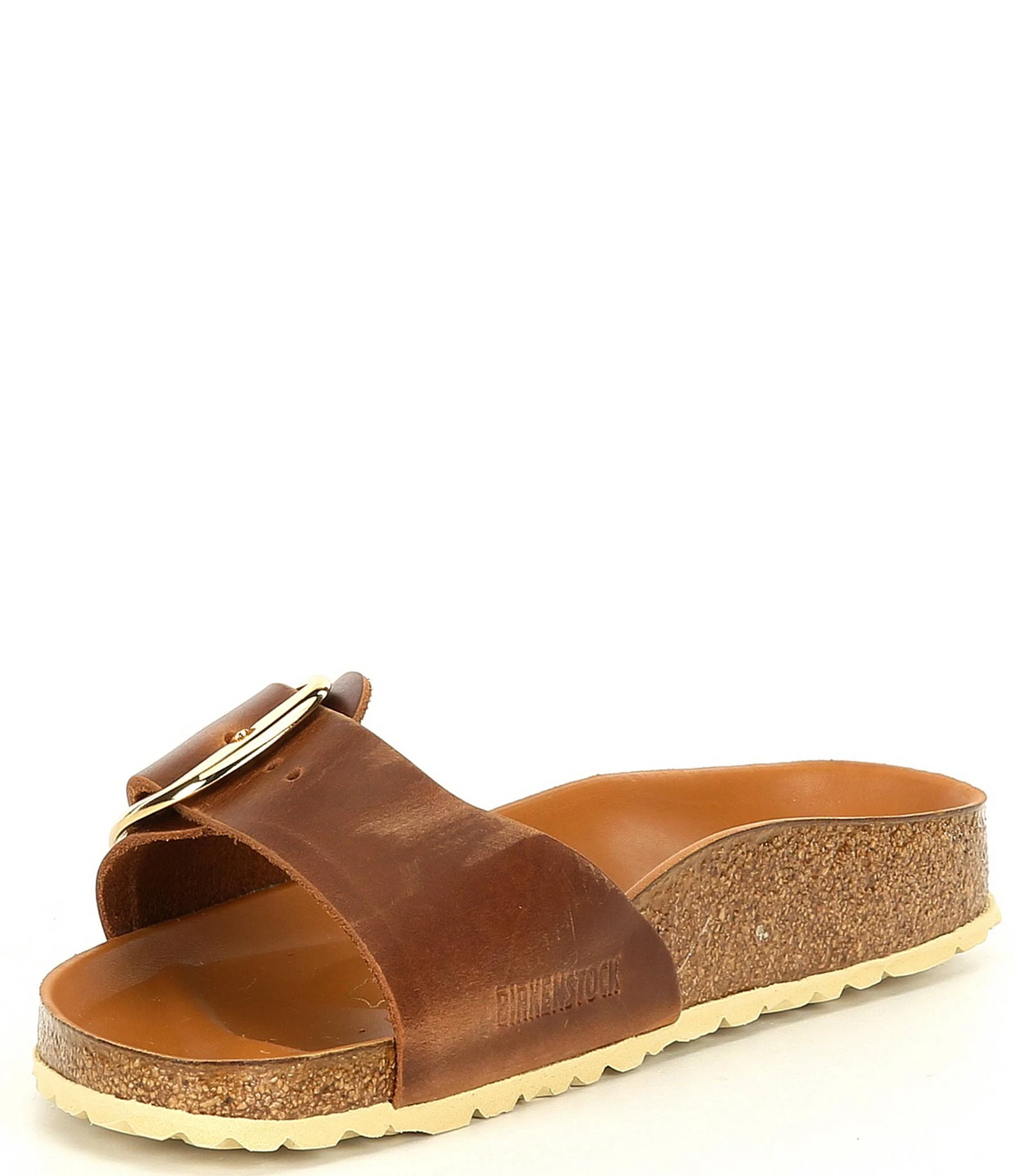 Birkenstock Women's Madrid Big Buckle Oiled Leather Cognac