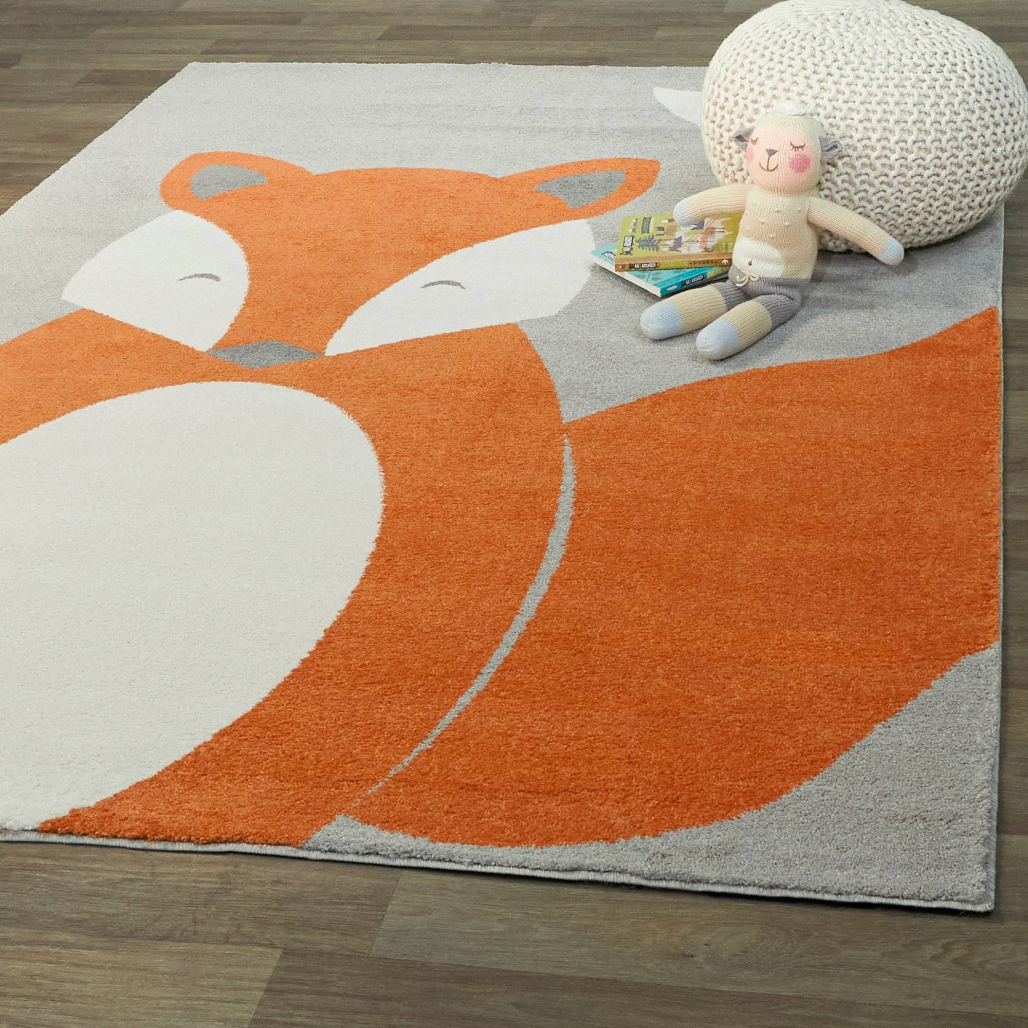 BALTA Friendly Fox Orange 4 ft. x 6 ft. Kids Area Rug