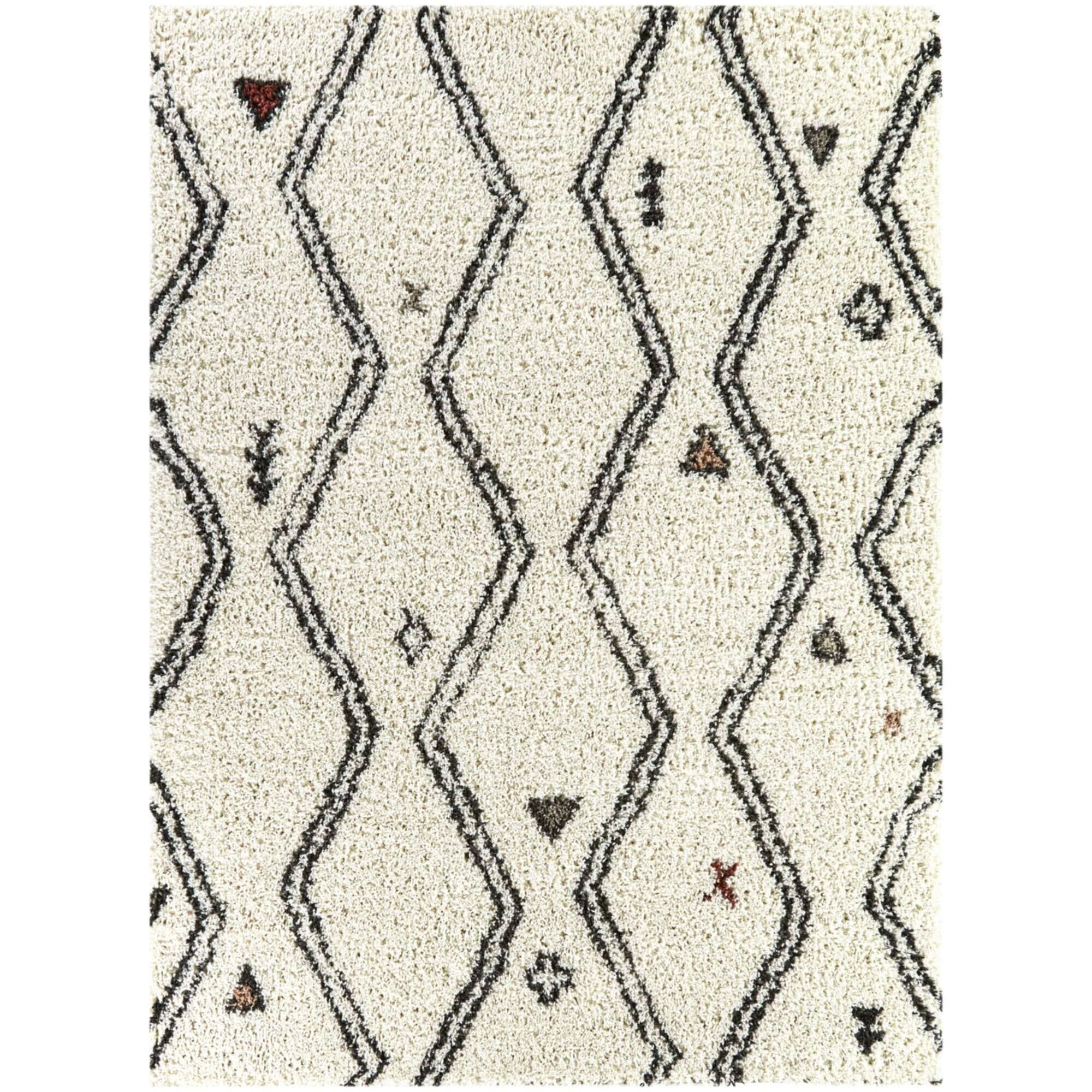 Kallos Tribal Shag Area Rug - 7&10x22 x 10& - Charcoal Grey