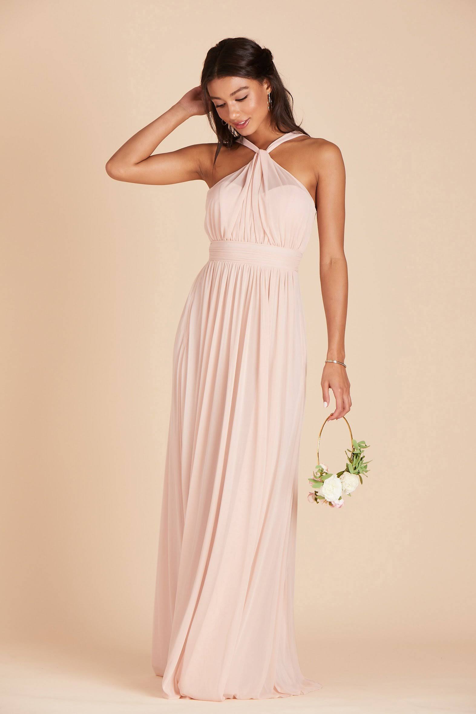 Birdy Grey Kiko Bridesmaid Dress in Pale Blush XL / Pale Blush