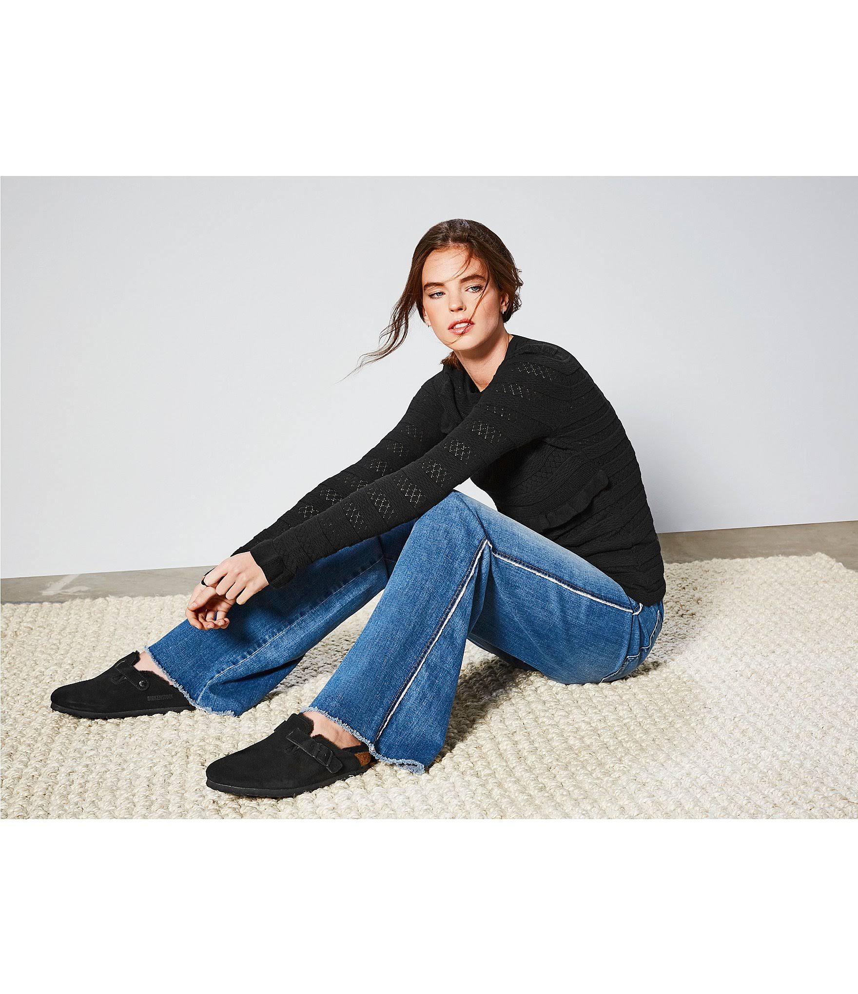 Birkenstock Women's Boston Shearling Clogs, Black