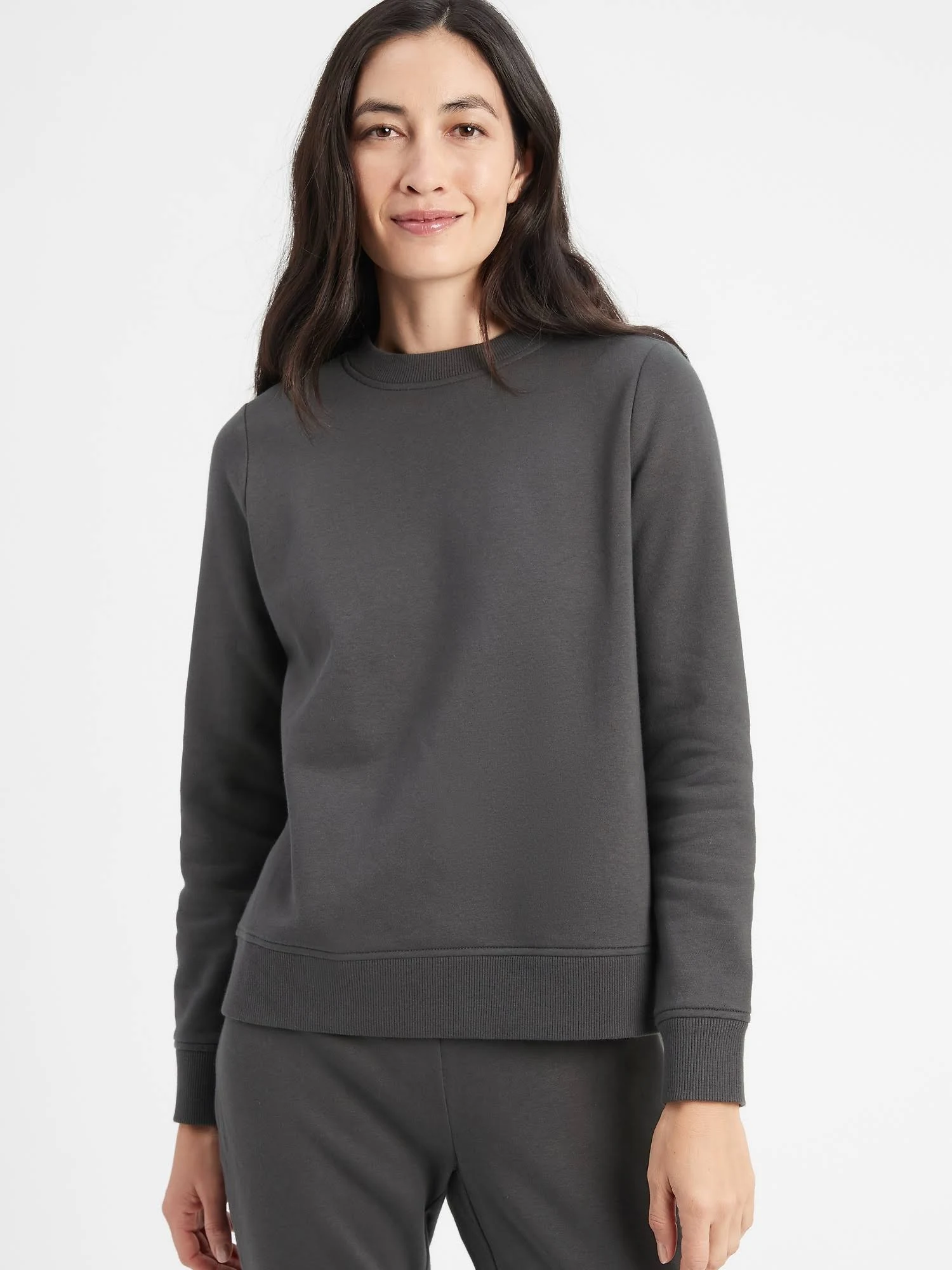 Women's Fleece Crew-Neck Sweatshirt Grey