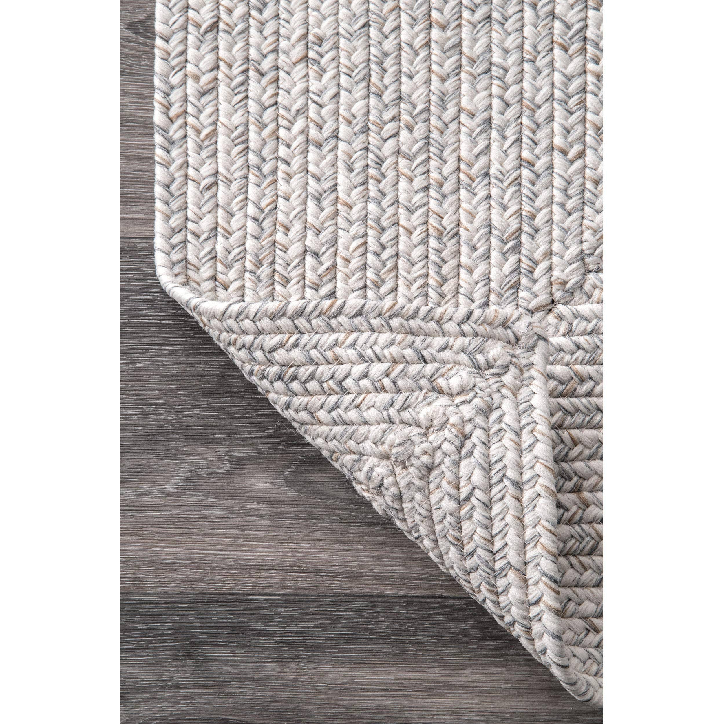 nuLOOM Lefebvre Braided Indoor/Outdoor Area Rug, 6& Round, Ivory