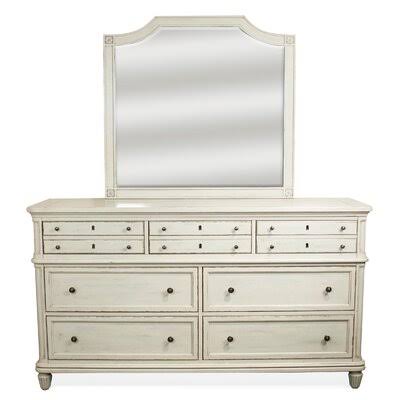 Henrietta Arched Cottage Beveled Distressed Dresser Mirror