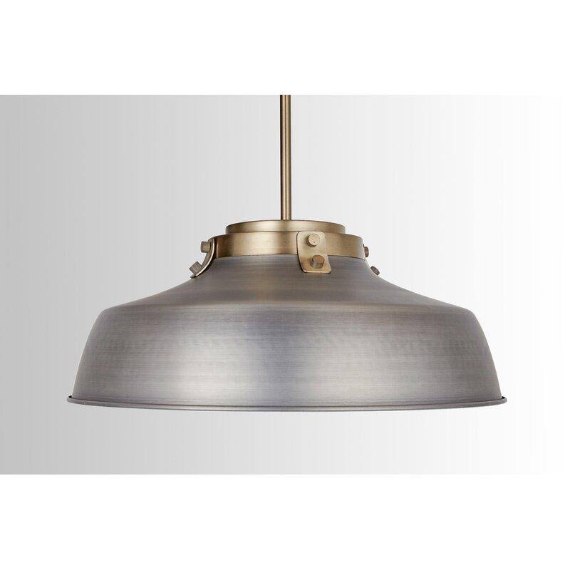 1-Light Single Dome Pendant Aged Brass