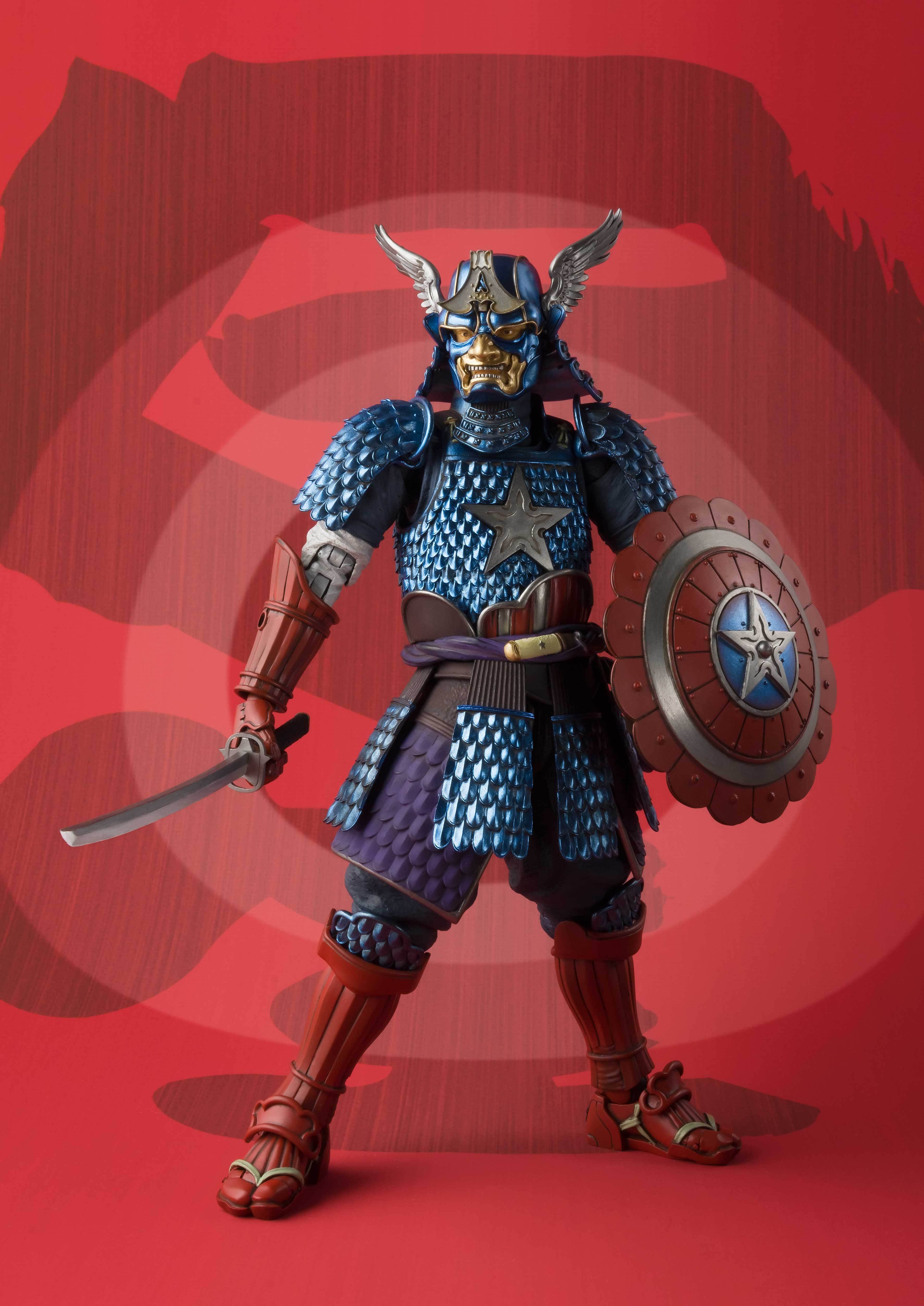 Marvel Meisho Manga Realization Samurai Captain America Action Figure