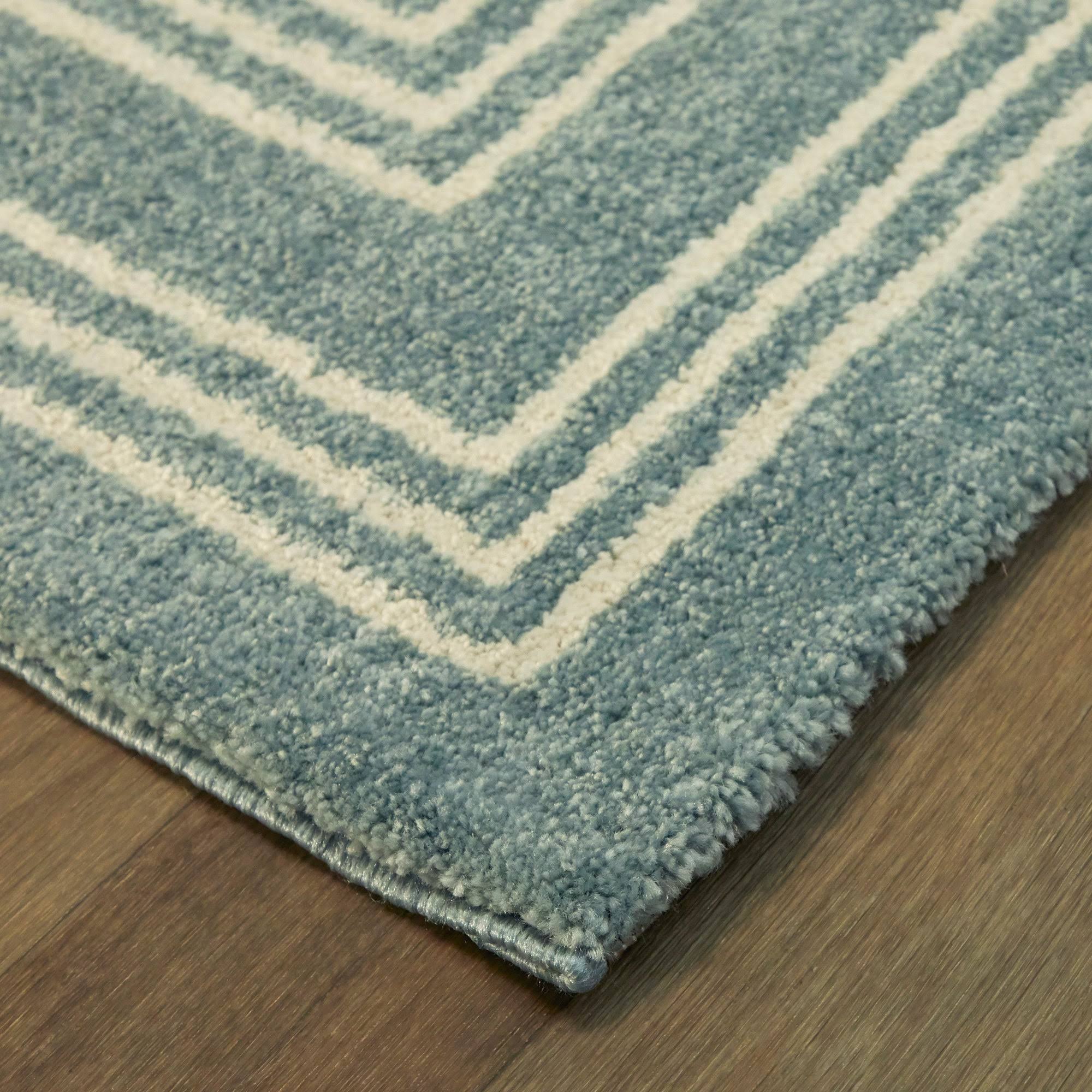 BALTA Bowien Navy 5 ft. x 7 ft. Border Area Rug, Blue