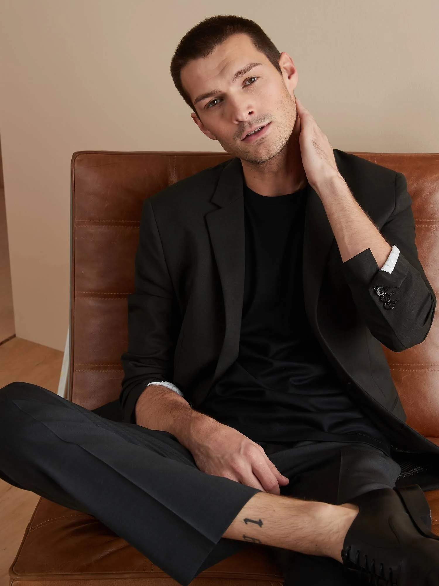 Banana Republic Men's Slim Solid Italian Wool Suit Jacket Charcoal Size 50 Long