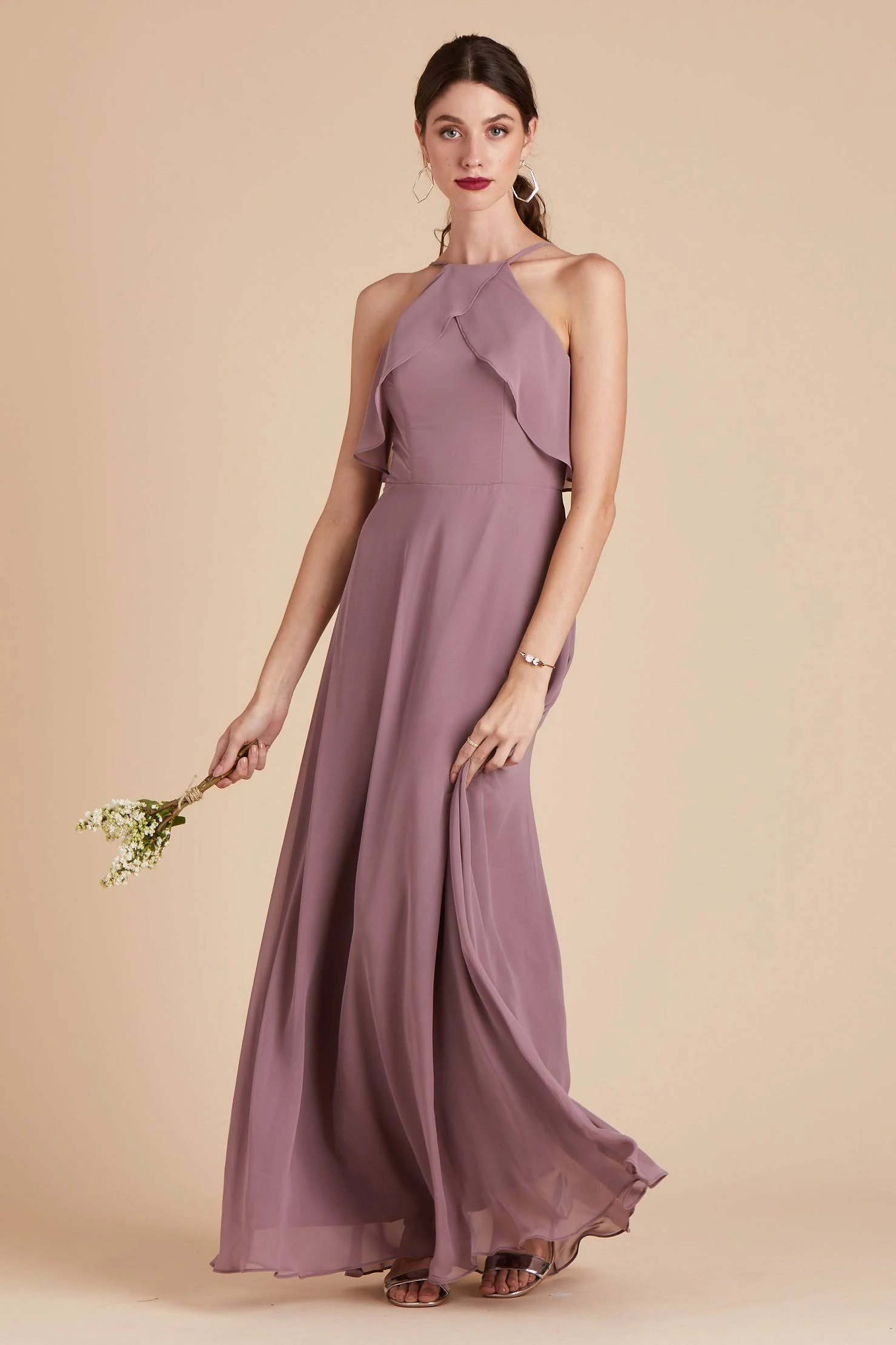 Jules Chiffon Bridesmaid Dress in Dark Mauve 3XL / Dark Mauve