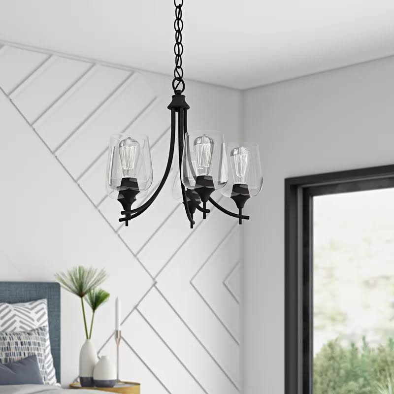 Keener 5-Light Shaded Classic/traditional Chandelier Finish: Black