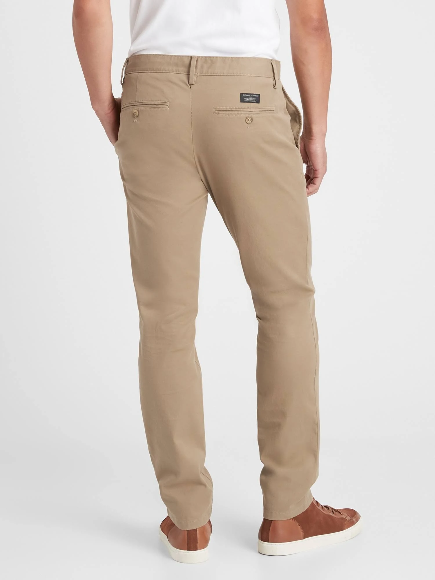 Banana Republic Men's Fulton Skinny Stretch Chino Pant Acorn Tall Size 42W 36L