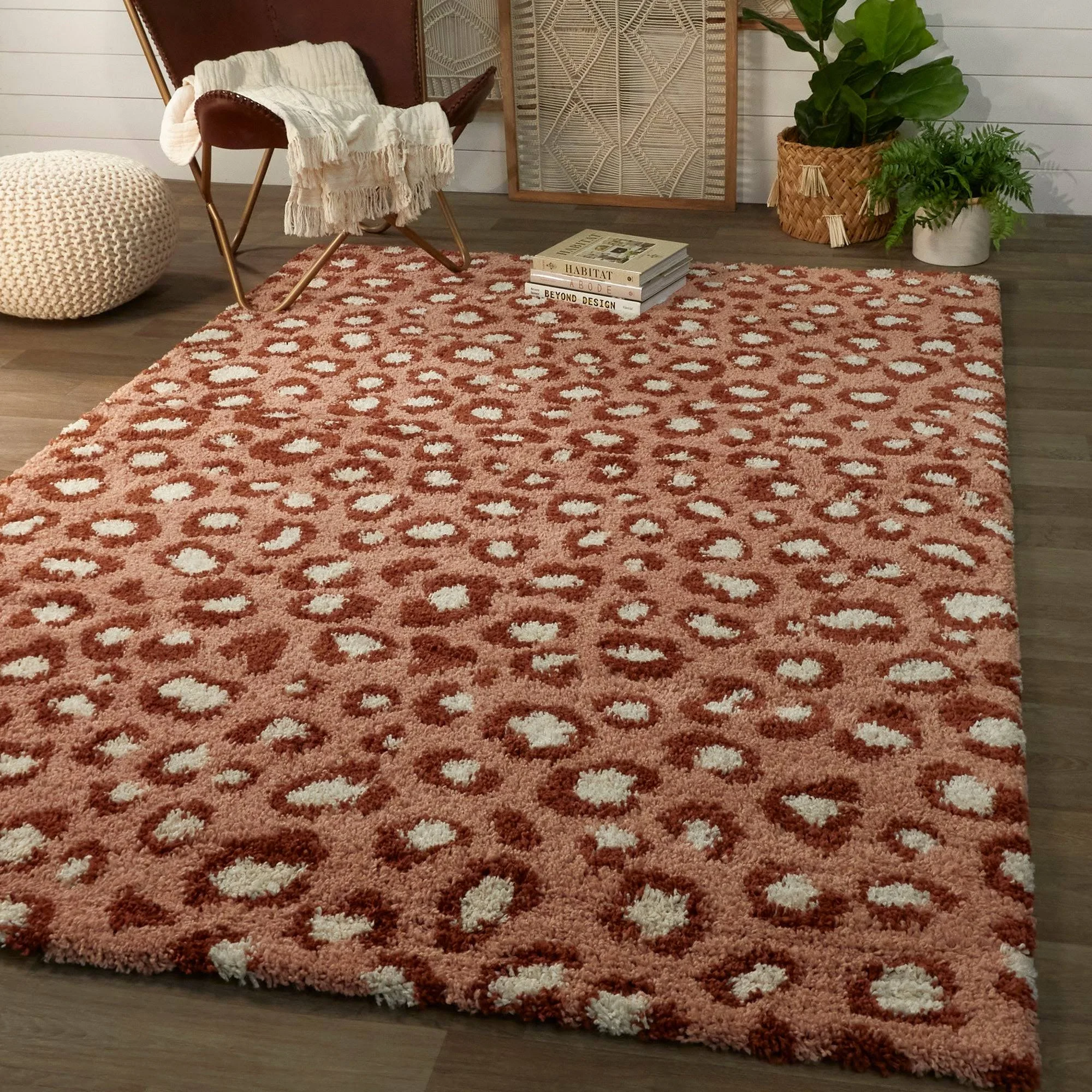 Balta Alma Leopard Print Pink 5 ft. x 7 ft. Area Rug