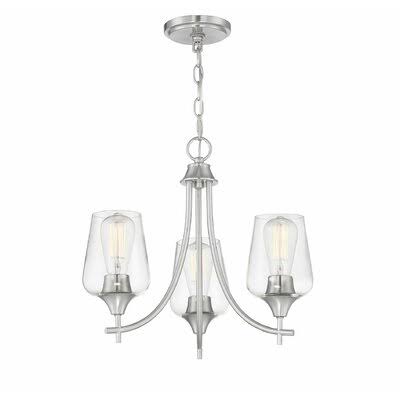 Keener 3 - Light Shaded Classic / Traditional Chandelier Finish: Satin Nickel