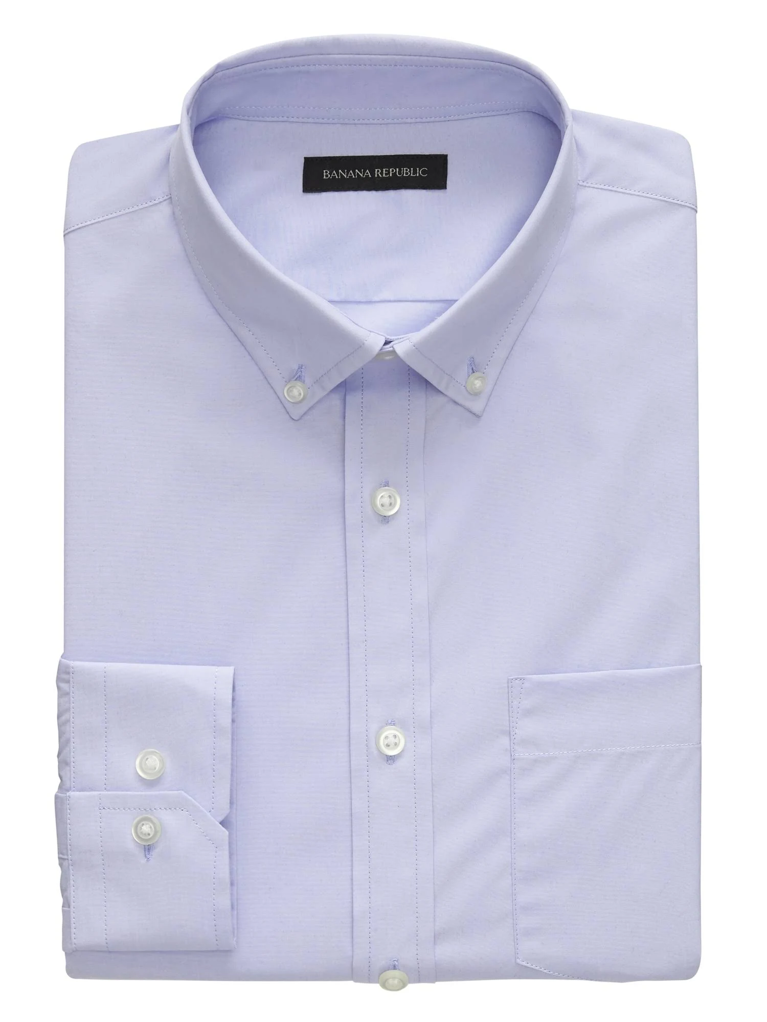 Banana Republic Men's Slim-Fit Tech-Stretch Cotton Shirt Basic Blue Size XL