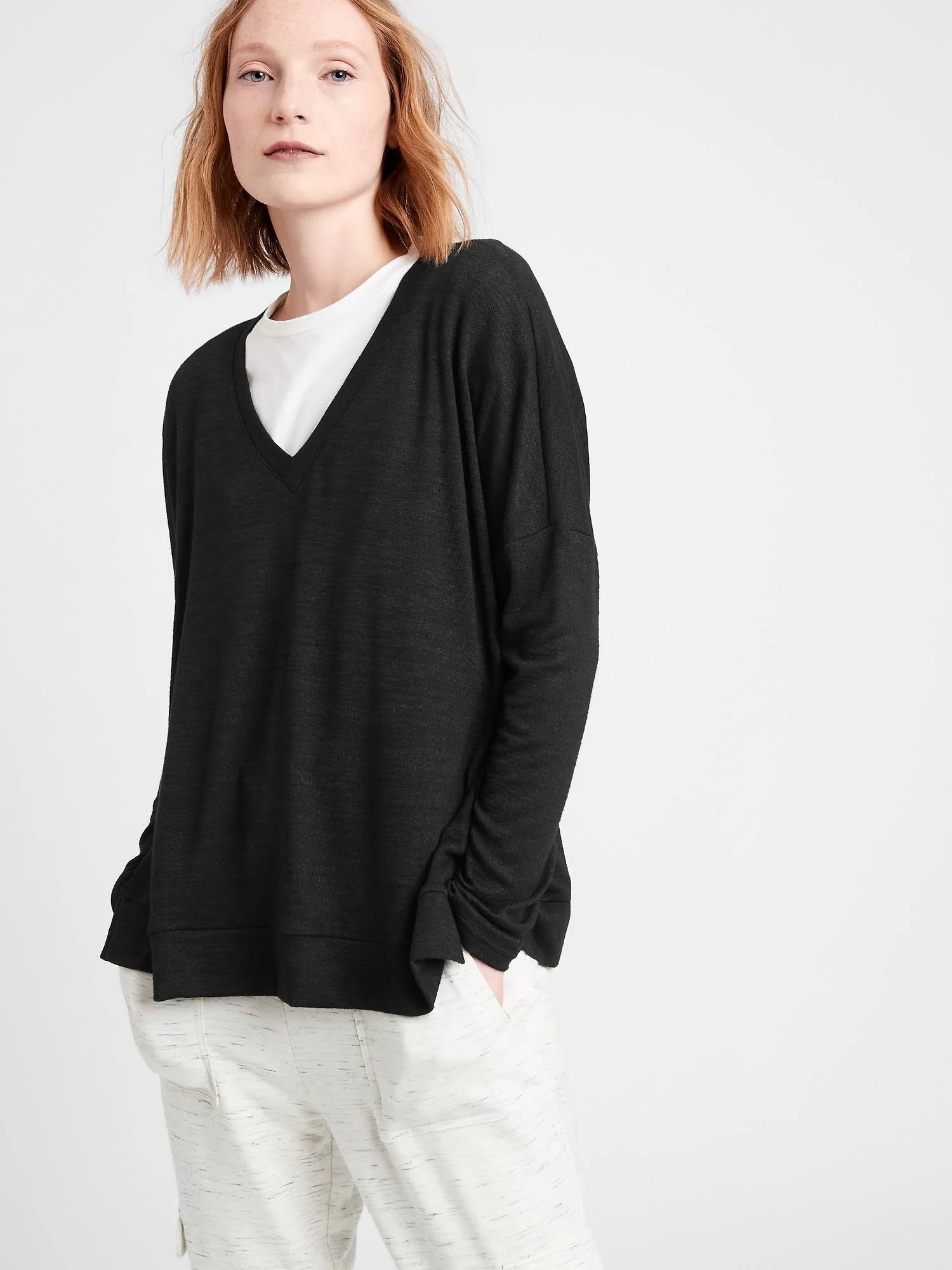 Banana Republic Women's Relaxed Luxespun Top Black Size Xxs