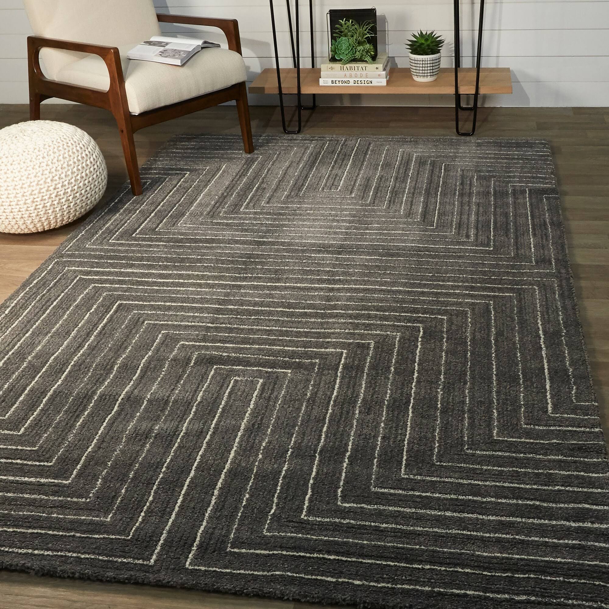 BALTA Carmody Charcoal 8 ft. x 10 ft. Modern Stripe Area Rug, Grey