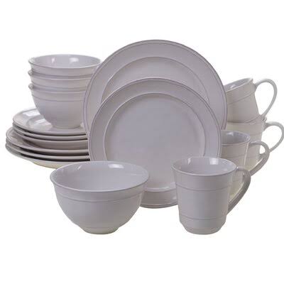 Artim 16 Piece Dinnerware Set, Service for 4 Color: Cream
