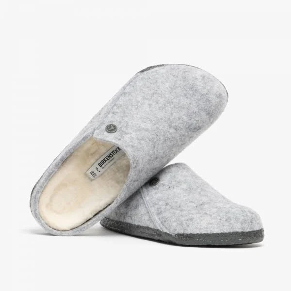 Birkenstock Zermatt Standard Narrow Ladies Slippers - Light Grey