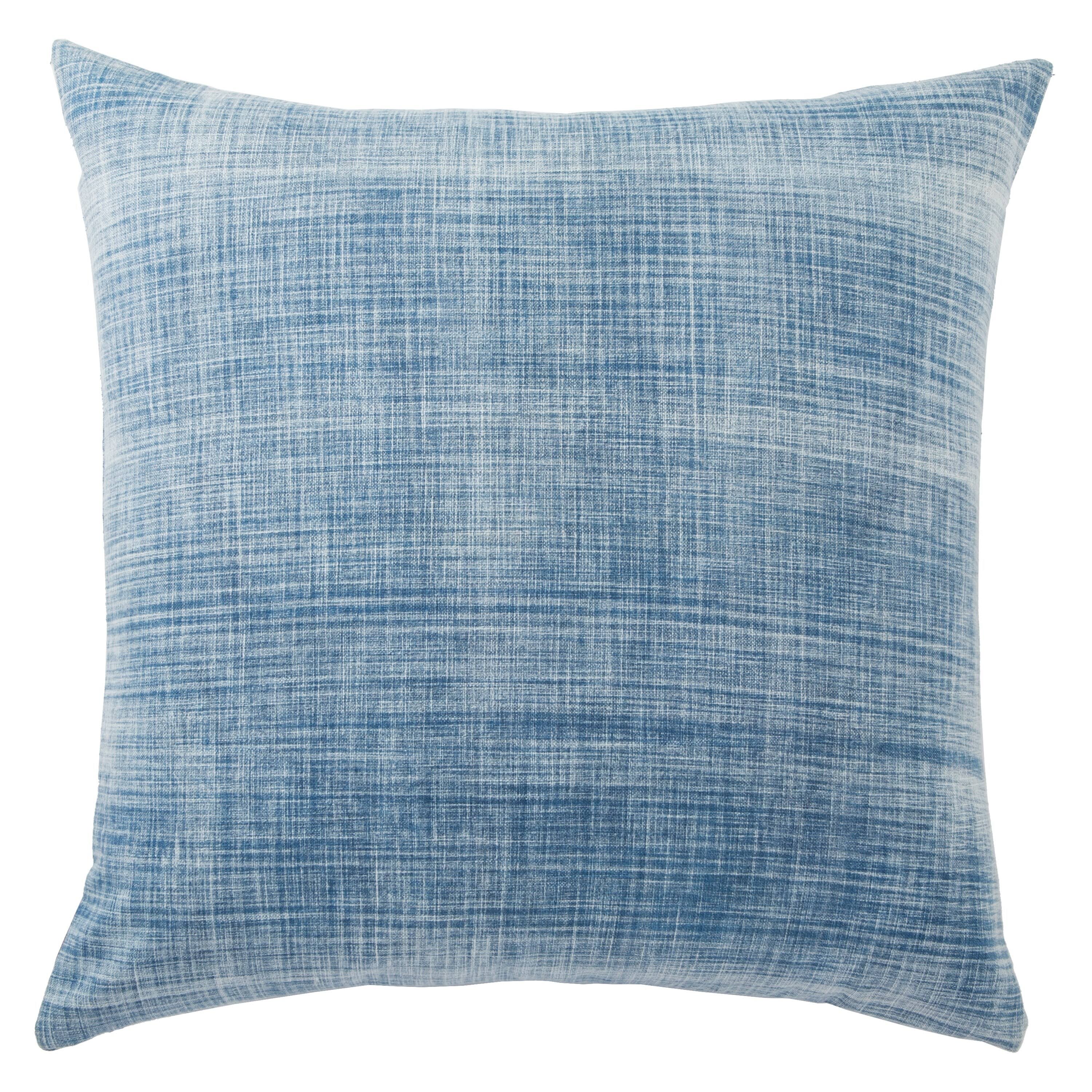 Tonquin Handmade Soild Blue/ White Poly Throw Pillow 22 inch - Polyester