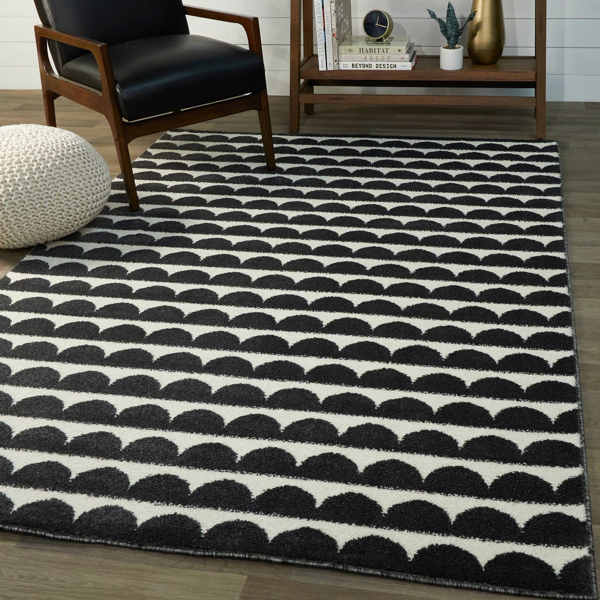 Palmer Modern Scale Area Rug - 2&2x22 x 7& Runner - Black