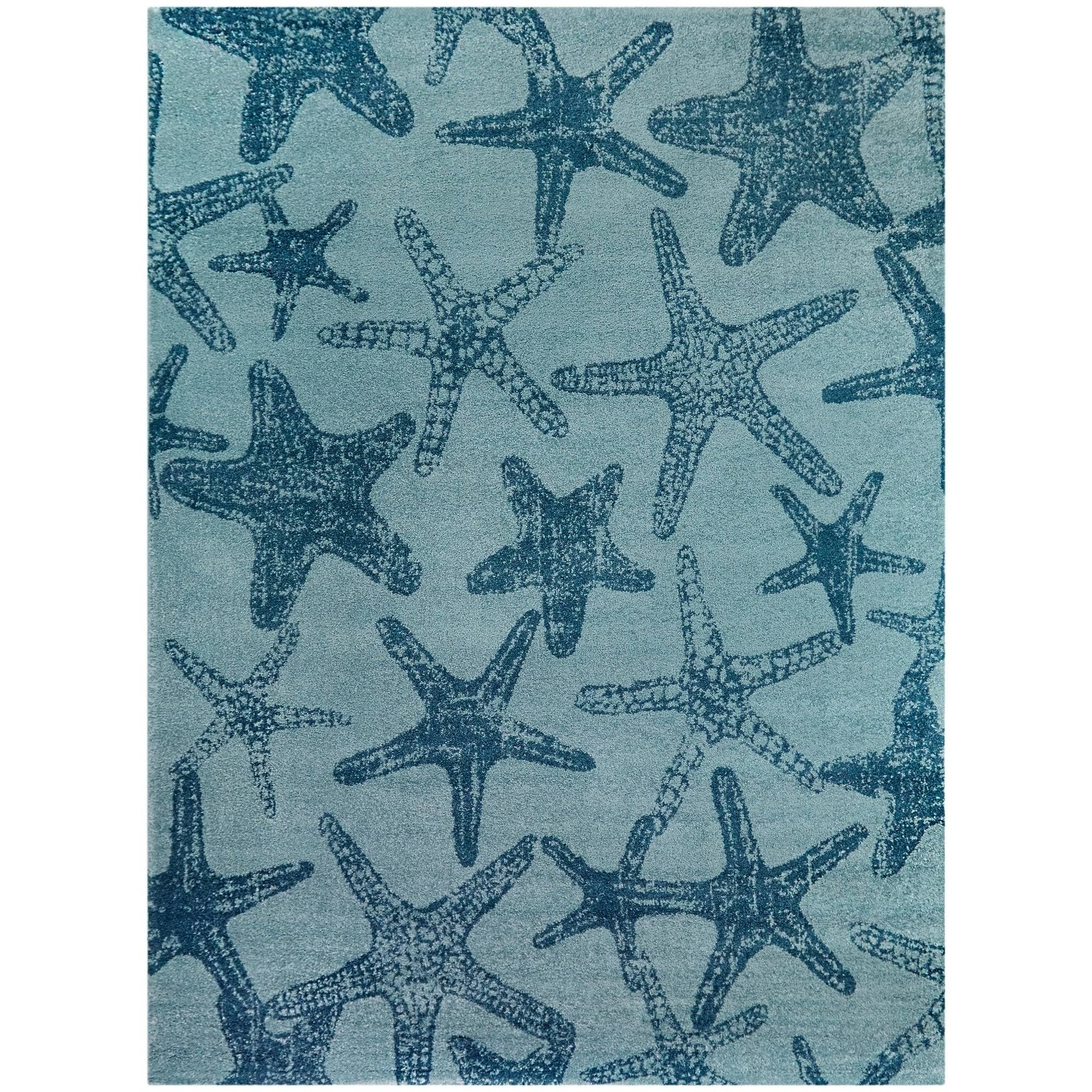 Balta Leyton Blue 8 ft. x 10 ft. Starfish Print Area Rug