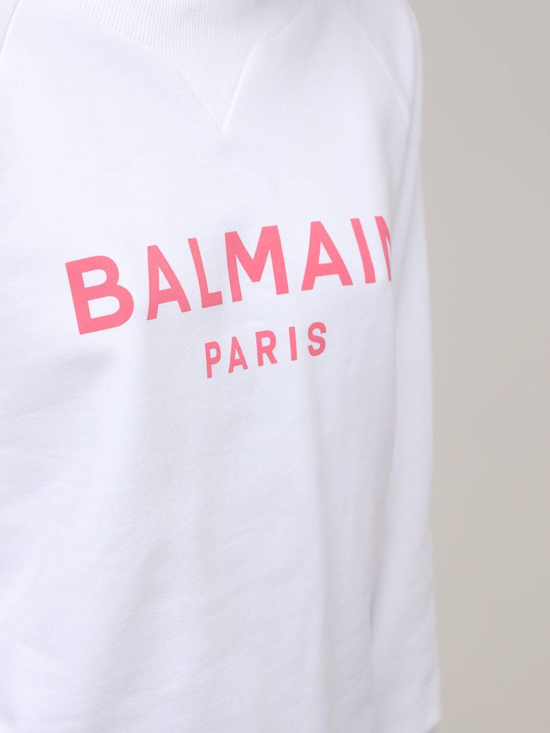 Balmain Logo Cotton Jersey Sweatshirt - White - Sweatshirts
