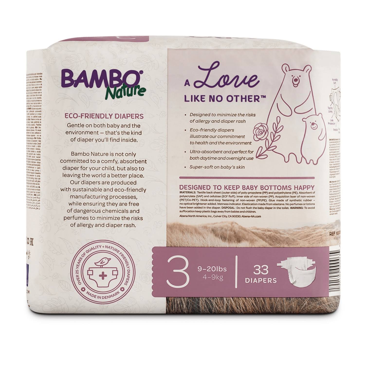Bambo Nature Eco Friendly Premium Baby Diapers for Sensitive Skin, Sizes 1 - 6 Available, Size: Size 3; 396 Count