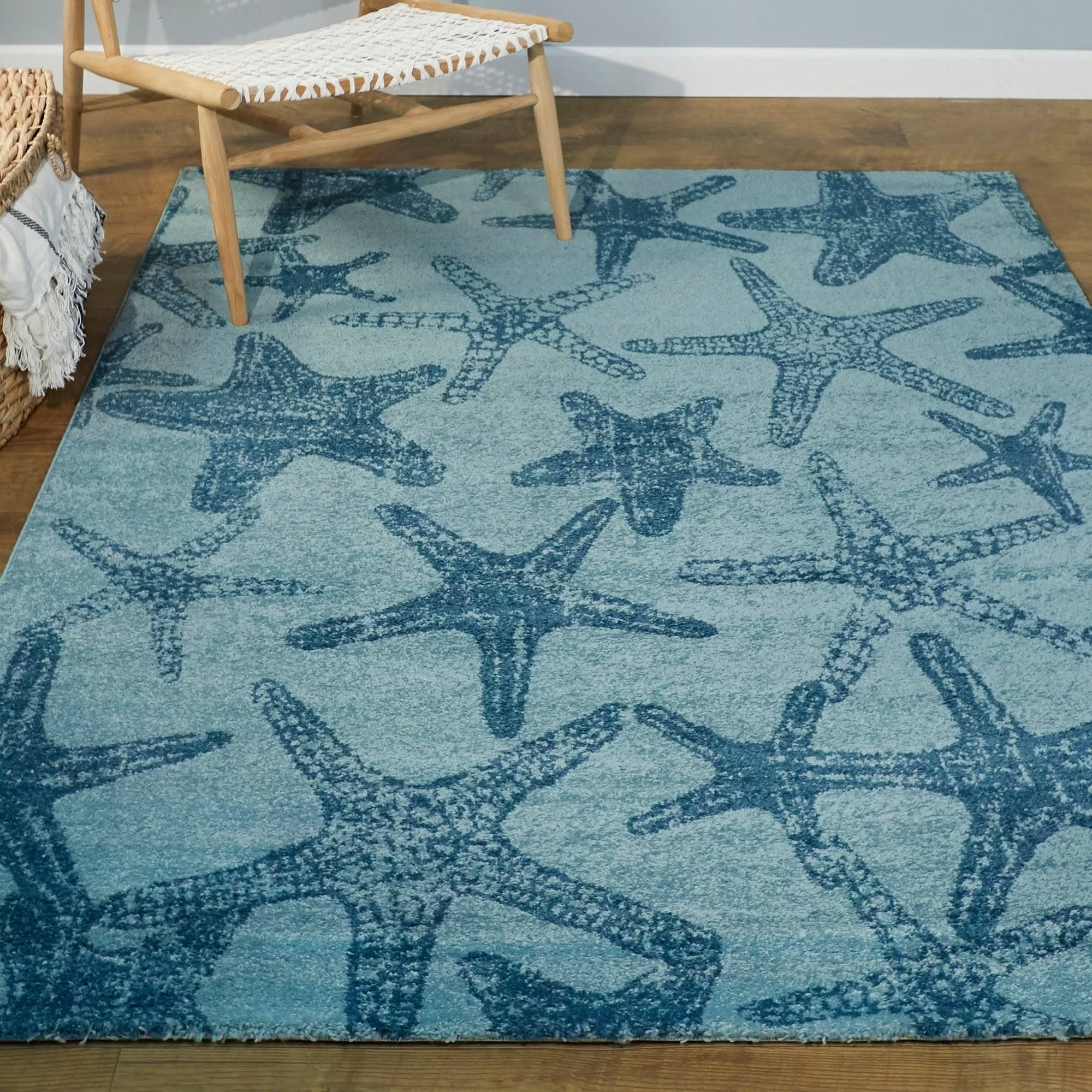 BALTA Leyton Light Blue 8 ft. x 10 ft. Starfish Print Area Rug