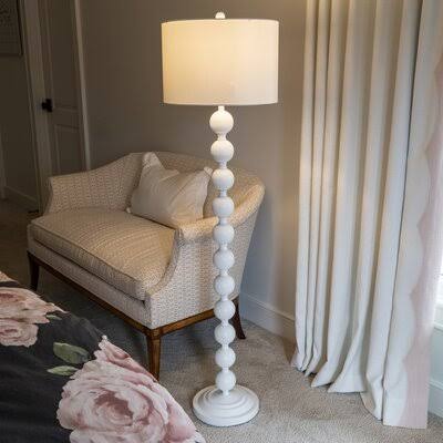 Galiana 59x22 Floor Lamp Base Finish: White