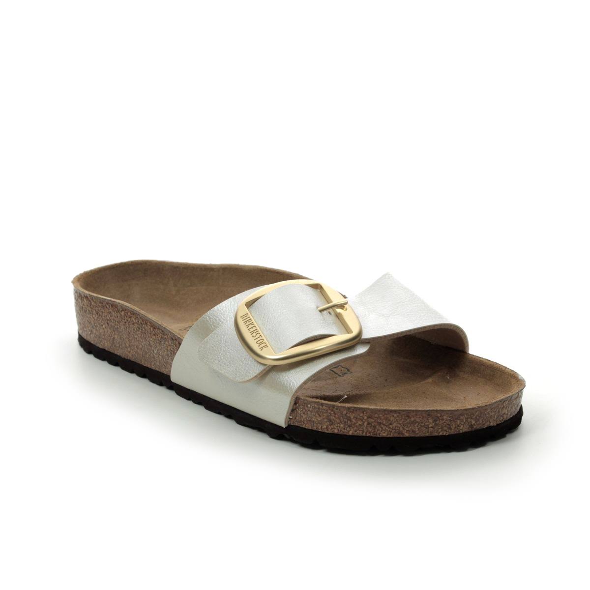 Birkenstock Madrid Buckle Oyster Womens Slide Sandals 1015278