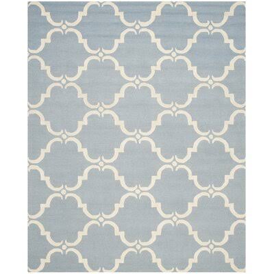 Mifley Geometric Handmade Tufted Wool Blue/Ivory Area Rug Birch Lane Rug Size: Rectangle 10& x 14&