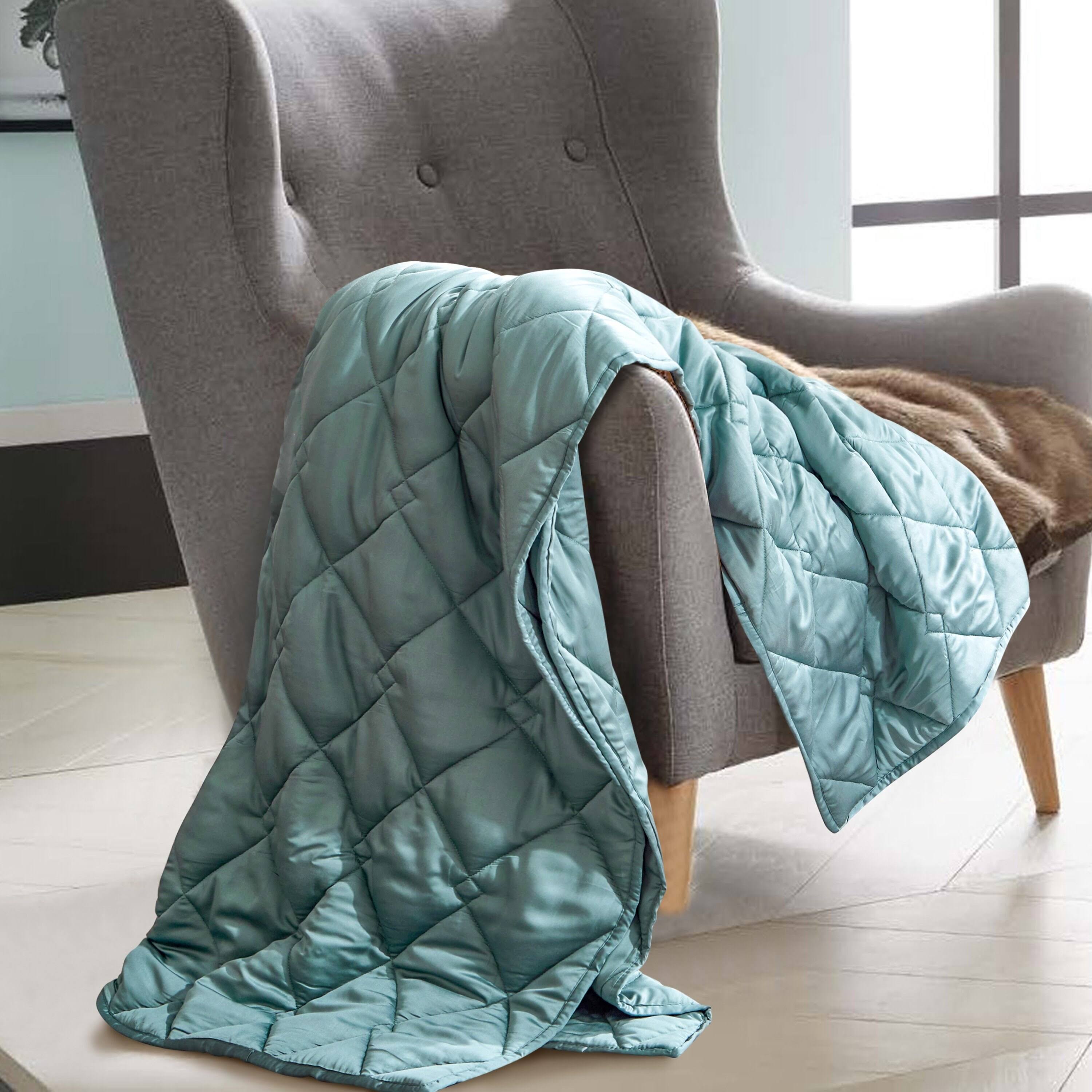 Rejuve Rayon from Bamboo Weighted Blanket Throw, Green, 12 lbs