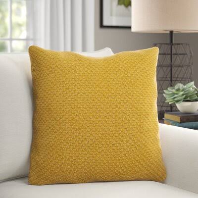 Arabi Cotton Throw Pillow Cover & Insert Color: Mustard