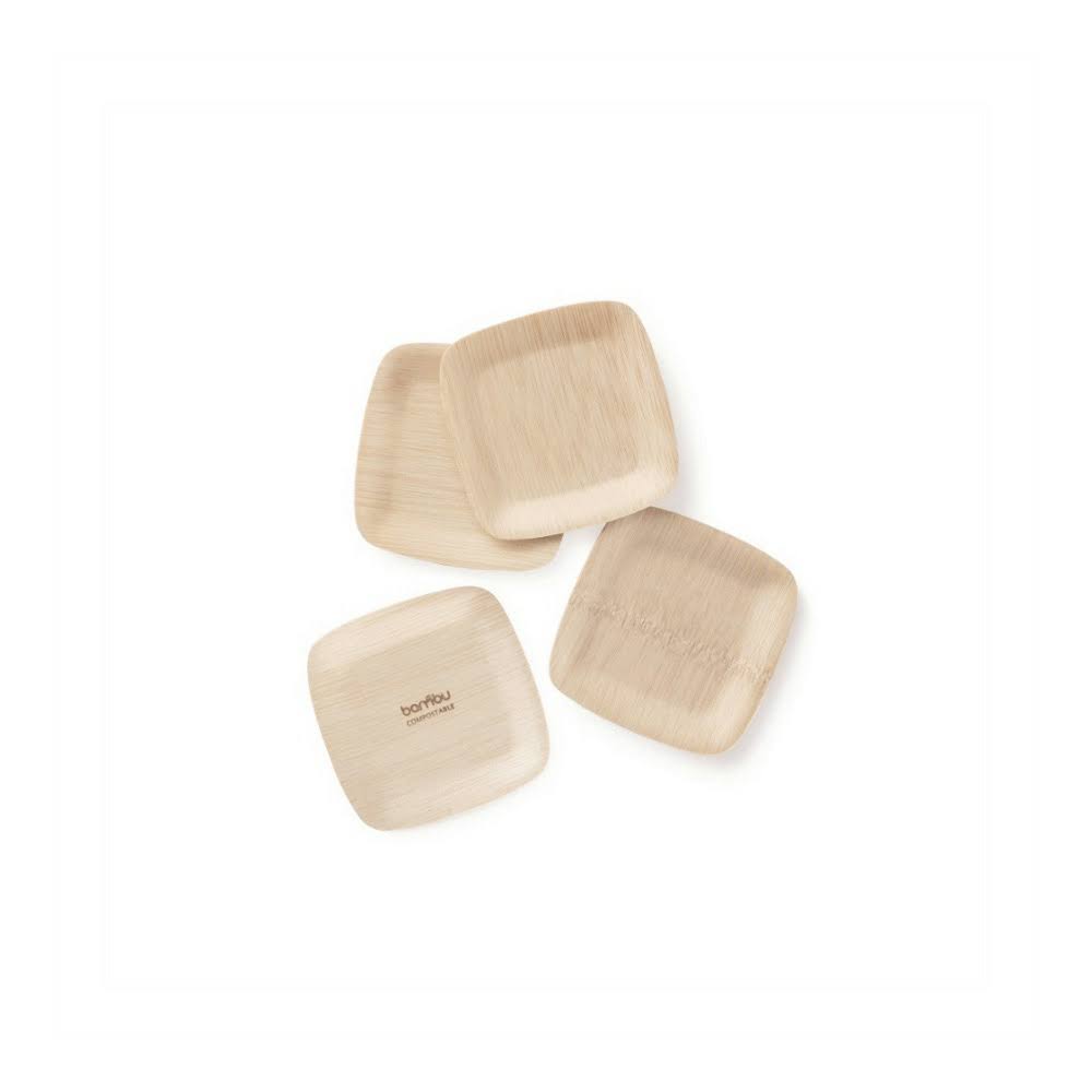 bambu, Veneerware Square Bamboo Plates - 3 1/2 Inches, 250-Pack
