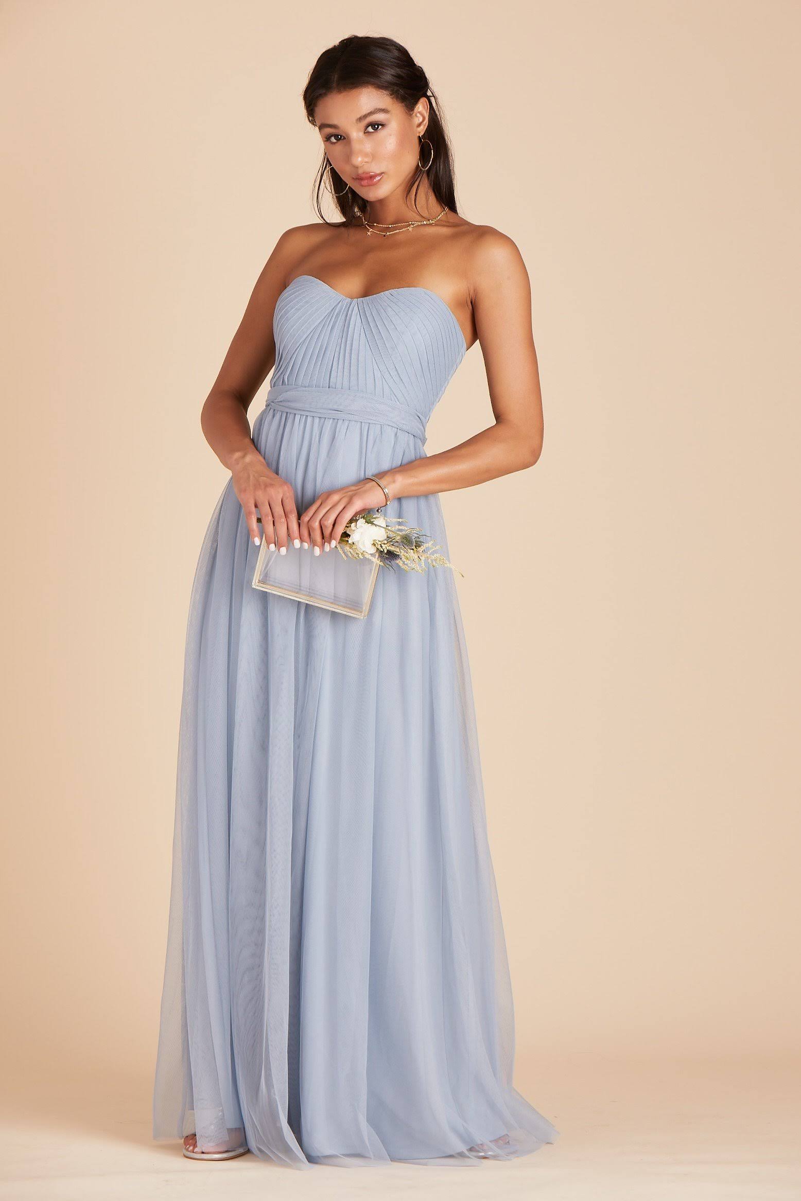 Birdy Grey Christina Convertible Tulle Bridesmaid Dress in Dusty Blue Xs / Dusty Blue