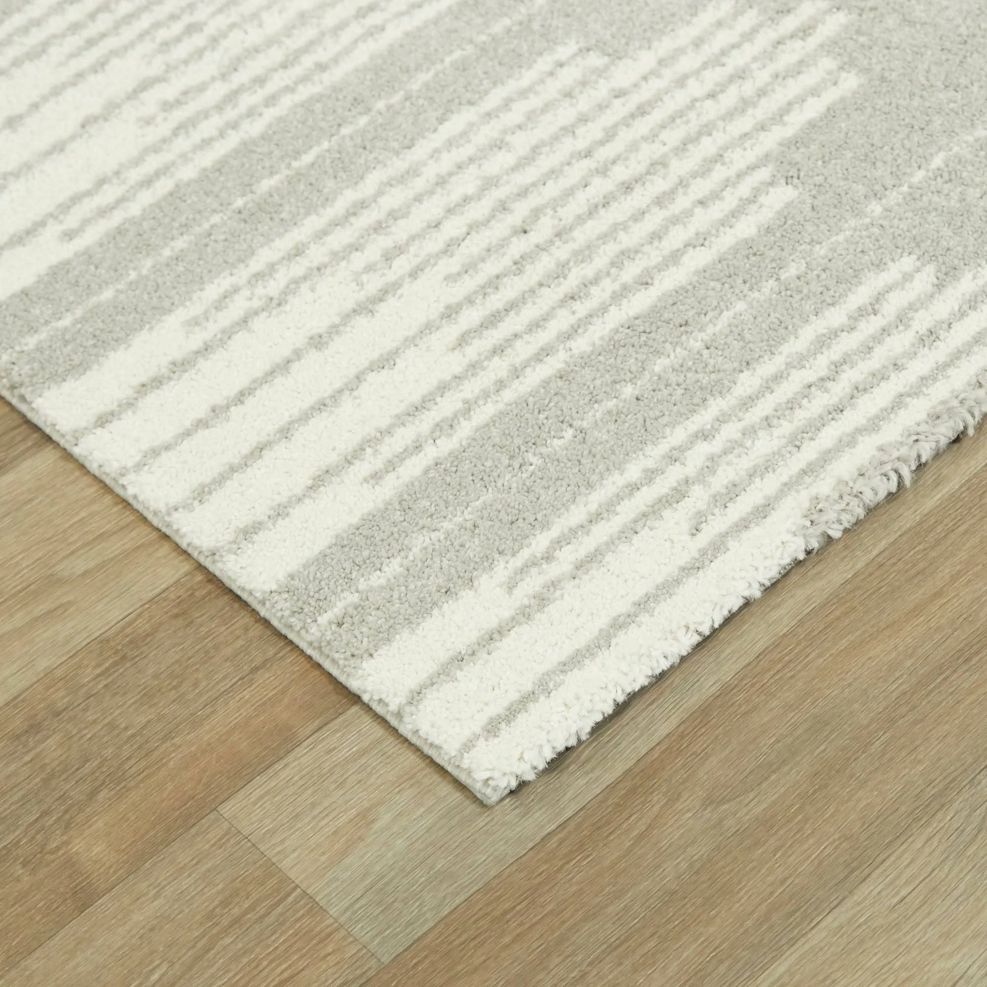 Decarlo Modern Art Deco Area Rug - 2&7x22 x 7& - Light Grey