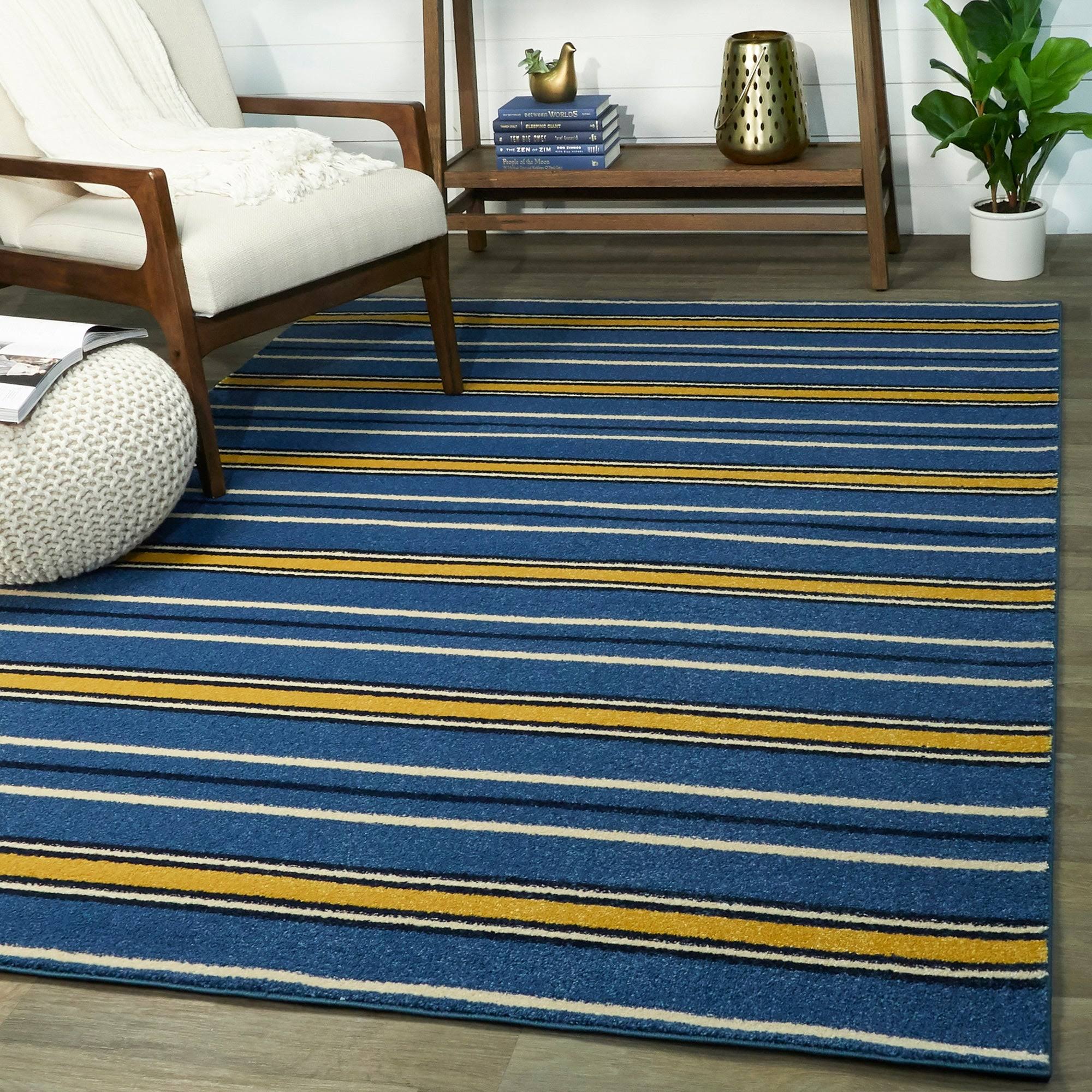 BALTA Aubrey Gold 5 ft. x 7 ft. Classic Stripe Area Rug