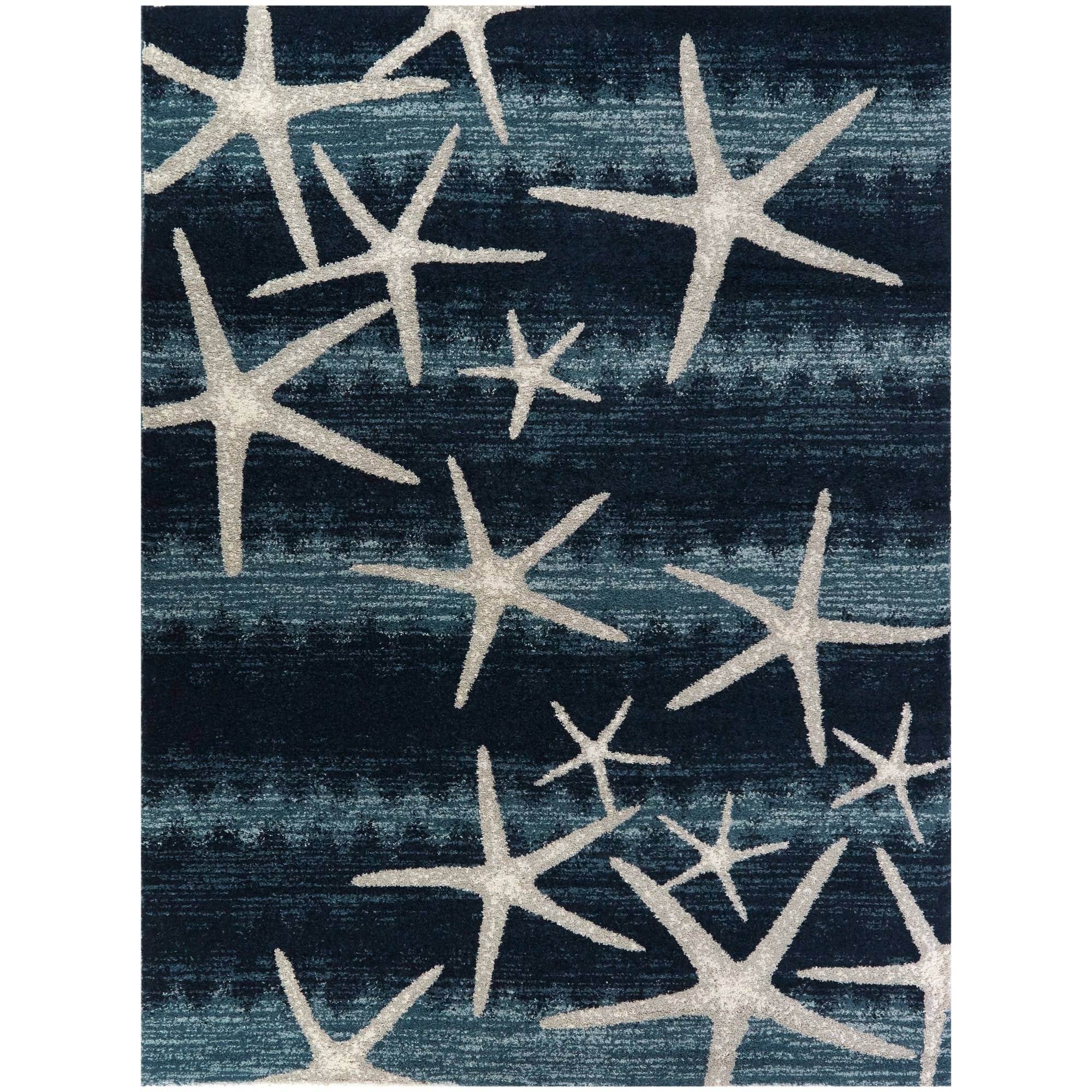 Martin Coastal Starfish Area Rug - 5&3x22 x 7& - Blue