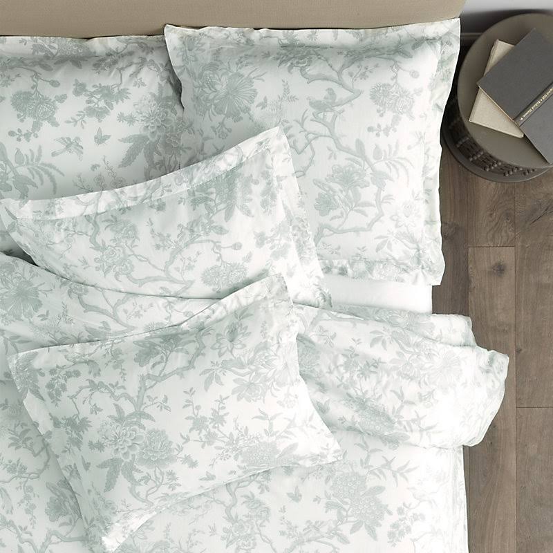 Jardin Toile Duvet Cover Sage Queen - Ballard Designs