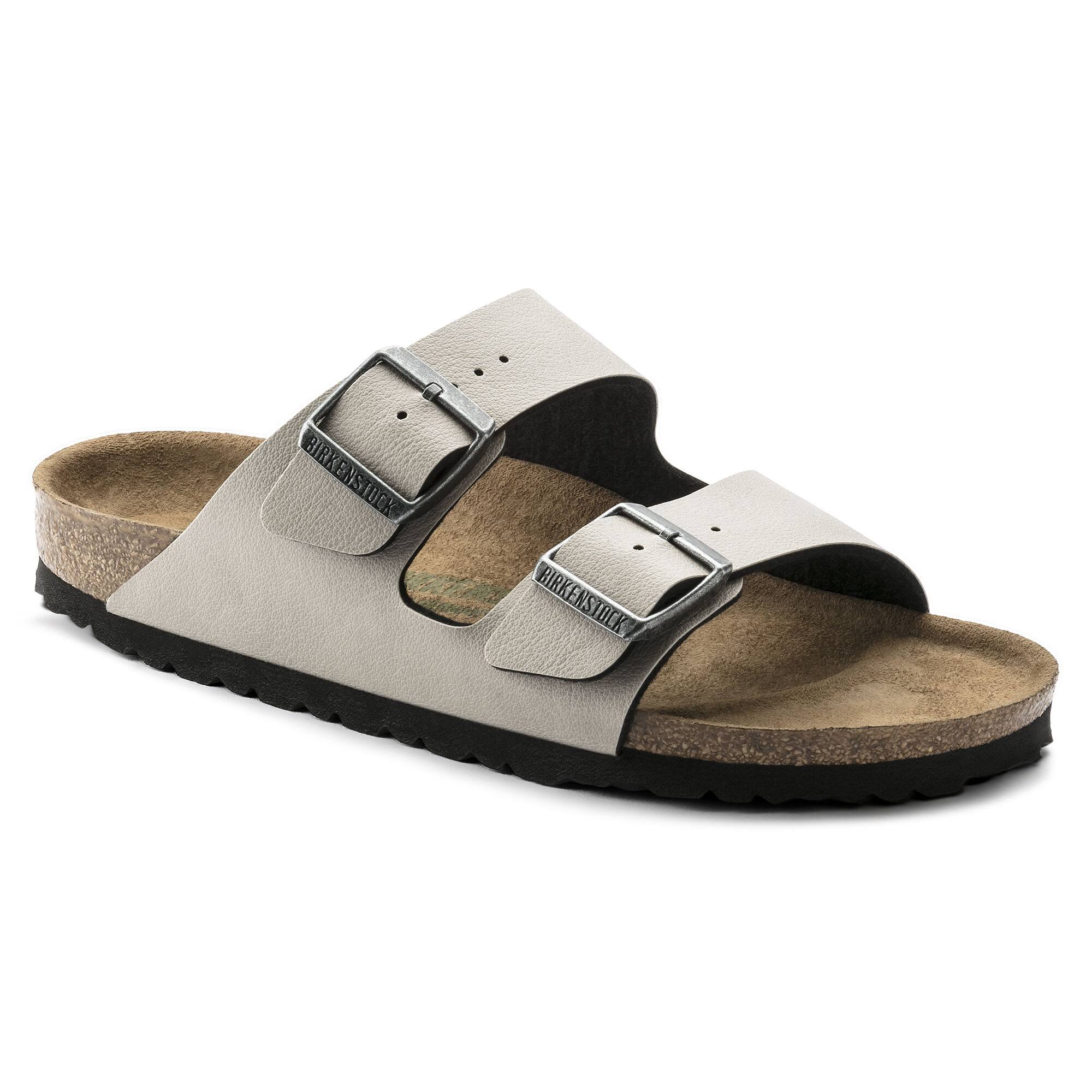 Birkenstock Arizona Birko-Flor Pull Up Stone Two-Strap Sandals