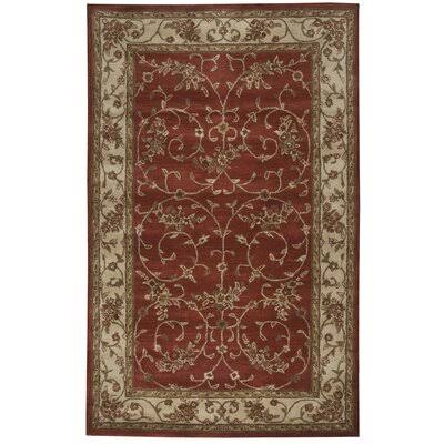 Laurenza Floral Handmade Tufted Wool Rust / Beige Area Rug