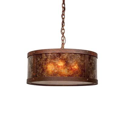 Unger 3-Light Drum Chandelier Millwood Pines Finish: Rust, Shade Color: Bungalow Green