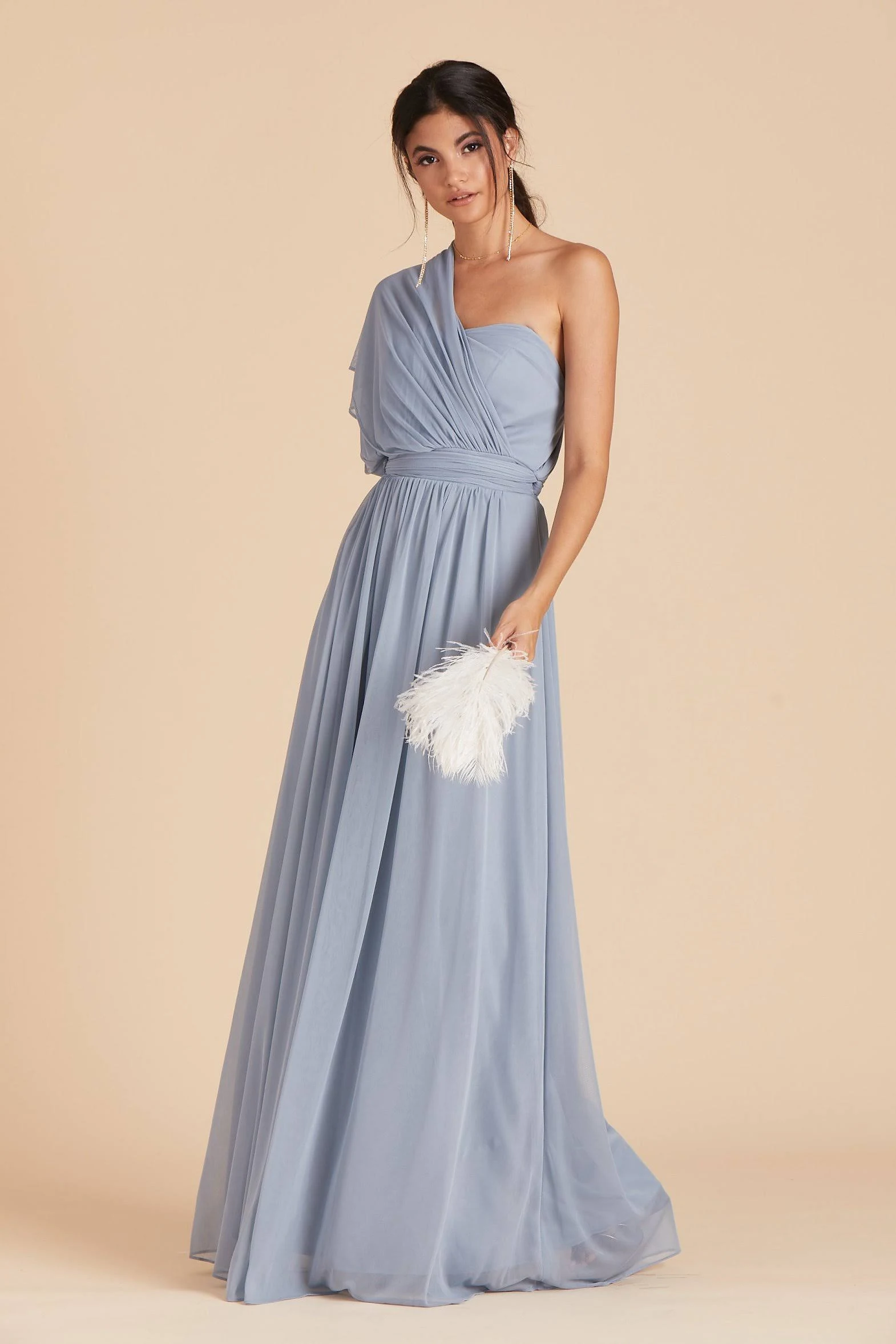 Chicky Convertible Bridesmaid Dress in Dusty Blue Xs / Dusty Blue