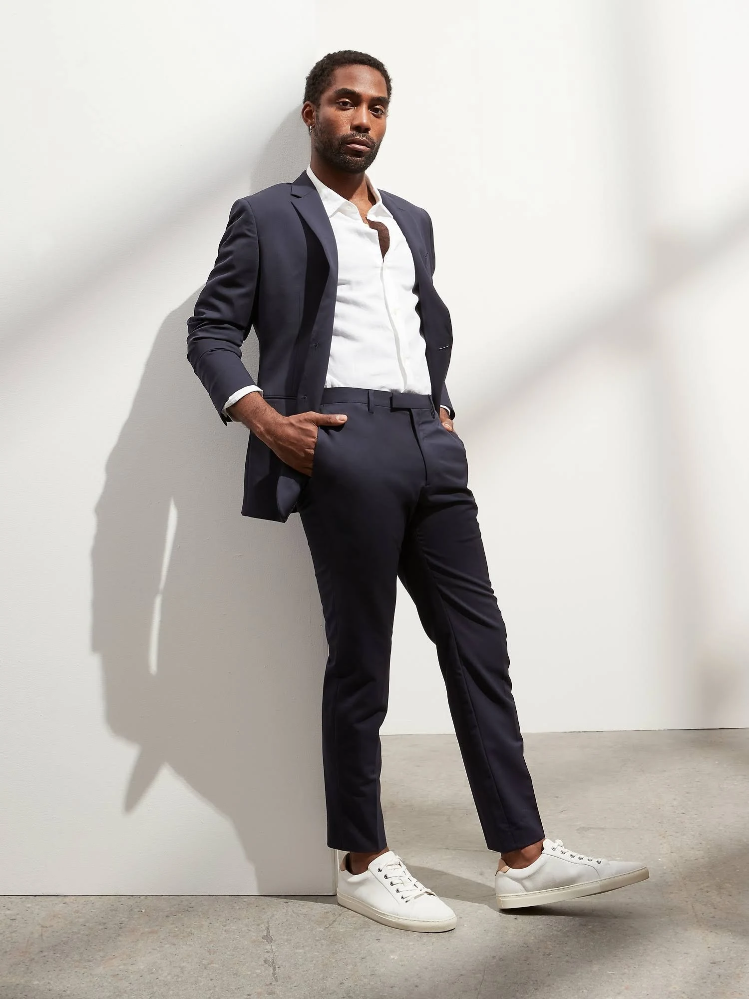 Banana Republic Men's Slim Solid Italian Wool Suit Pant Navy Size 32W 30L