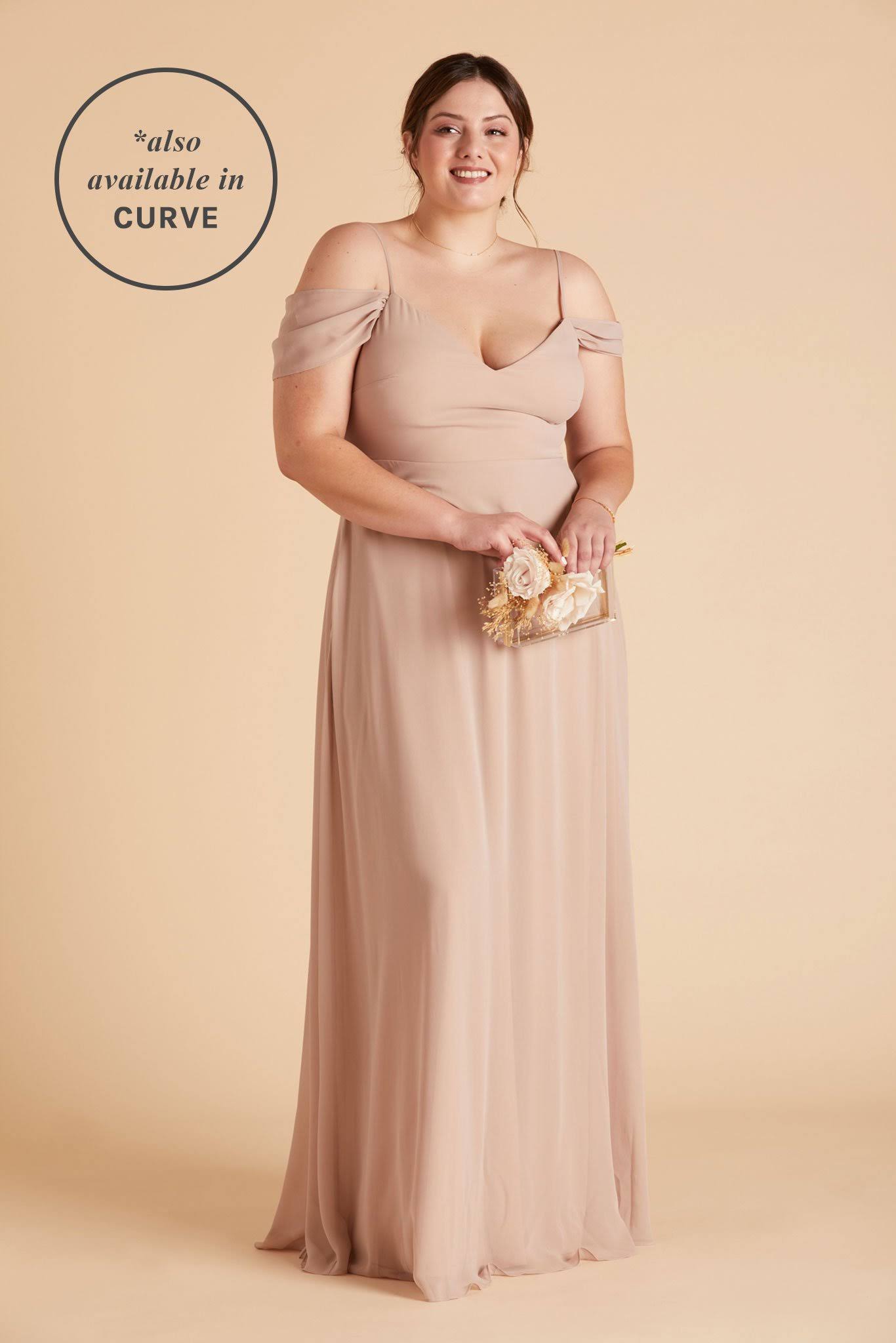 Birdy Grey Devin Convertible Chiffon Bridesmaid Dress in Taupe M / Taupe / No Slit