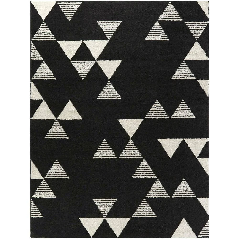 Balta Phoebe Charcoal 8 ft. x 10 ft. Modern Geometric Area Rug, Grey