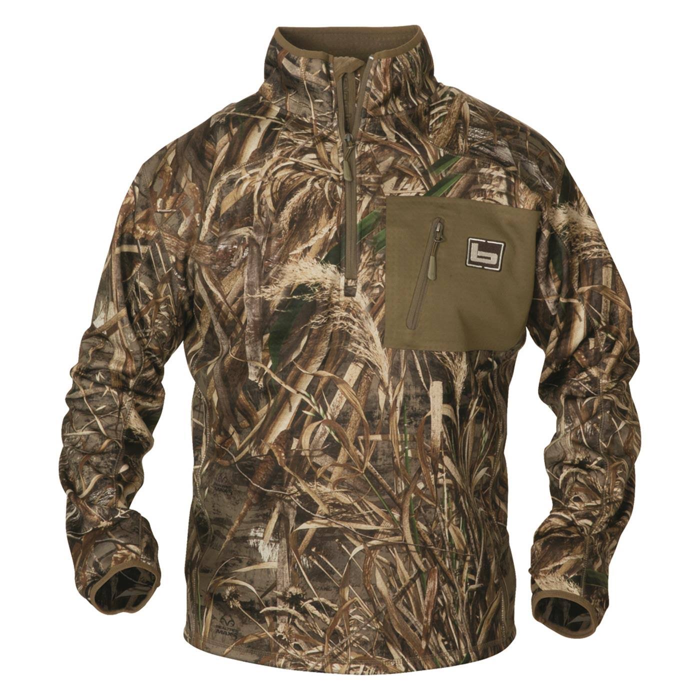 Banded Mid-Layer 1/4 Zip Fleece Pullover - Size L, Habitat